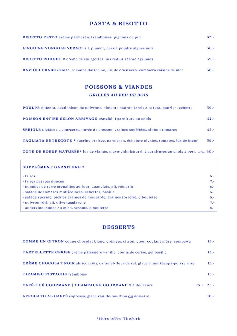Menu di Restaurant l’Octopus 