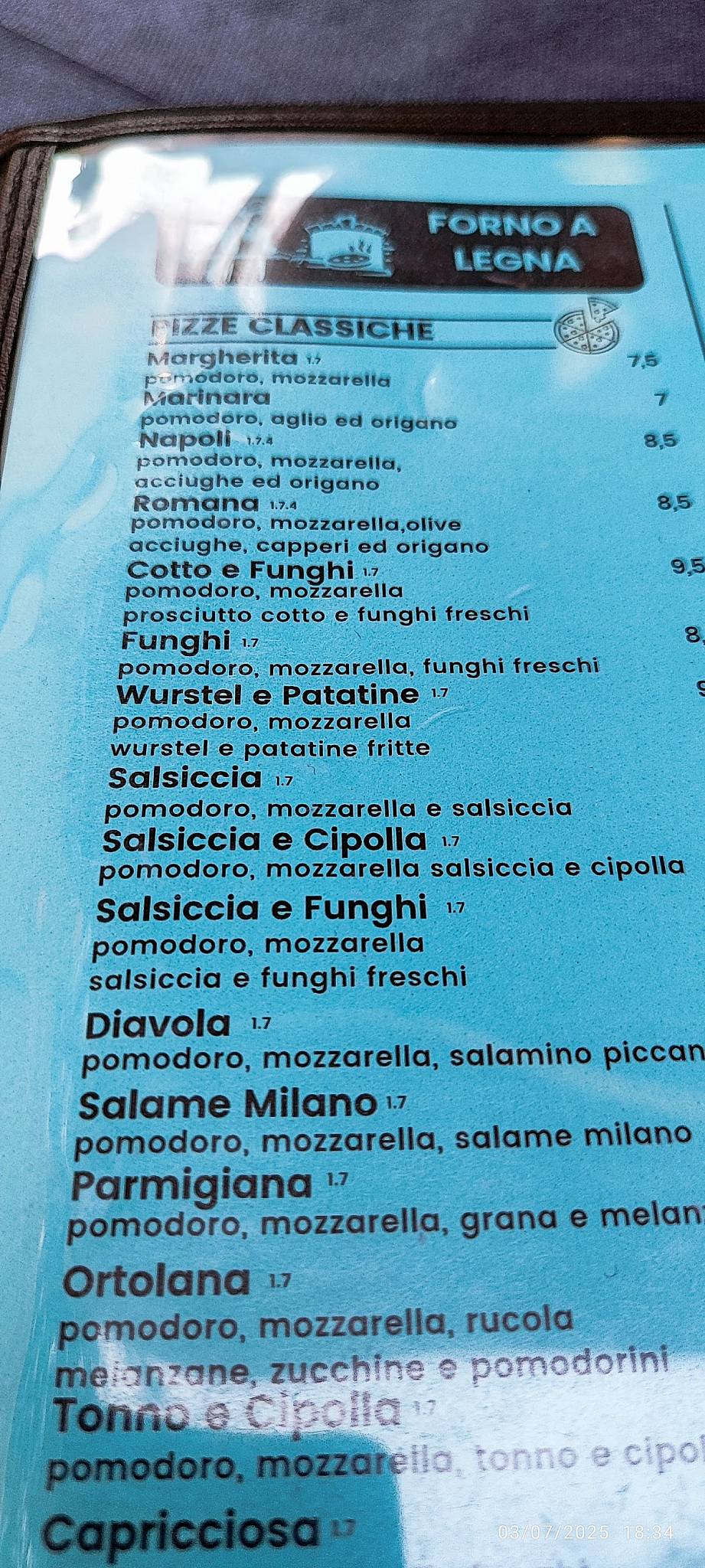 Menu di Ristorante La Botte 