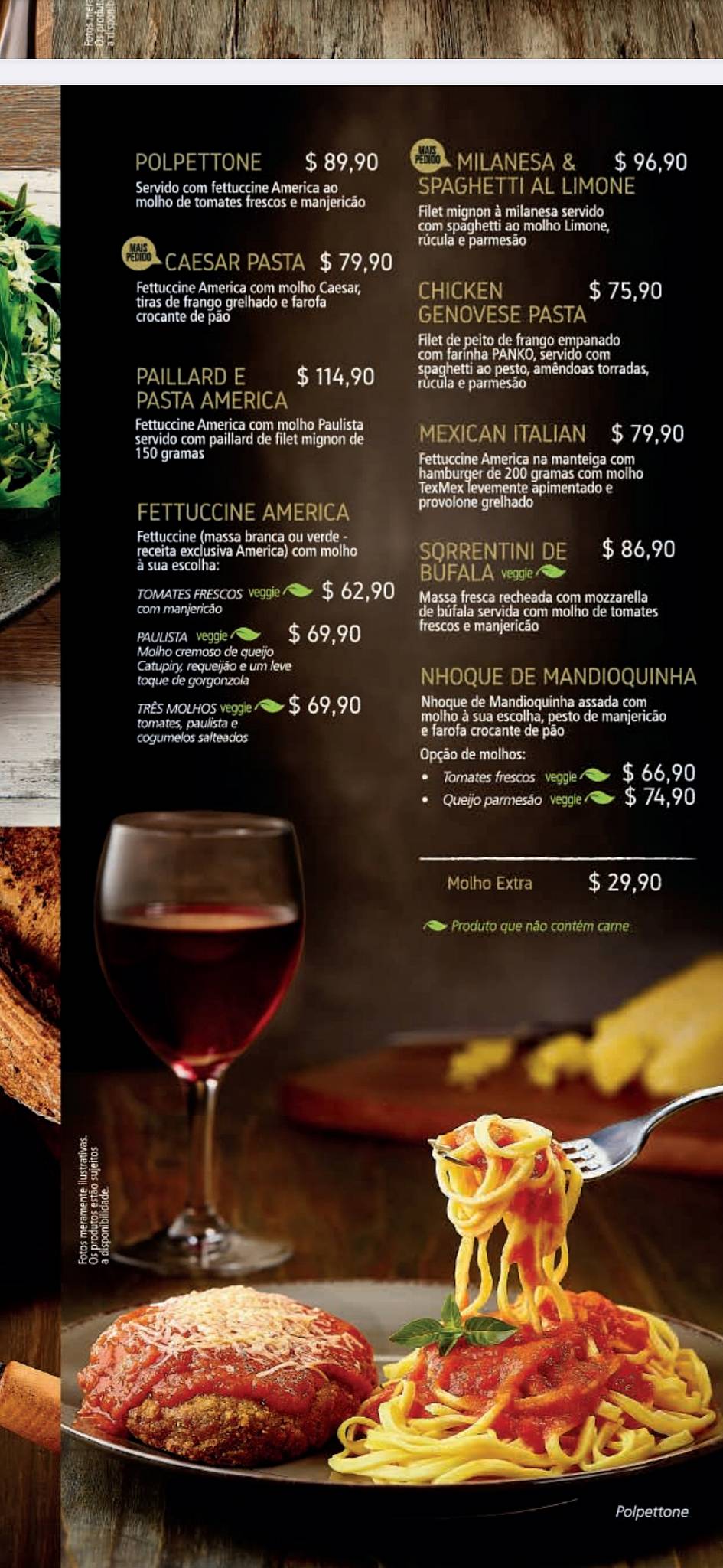 Restaurante America Paulista cardápio