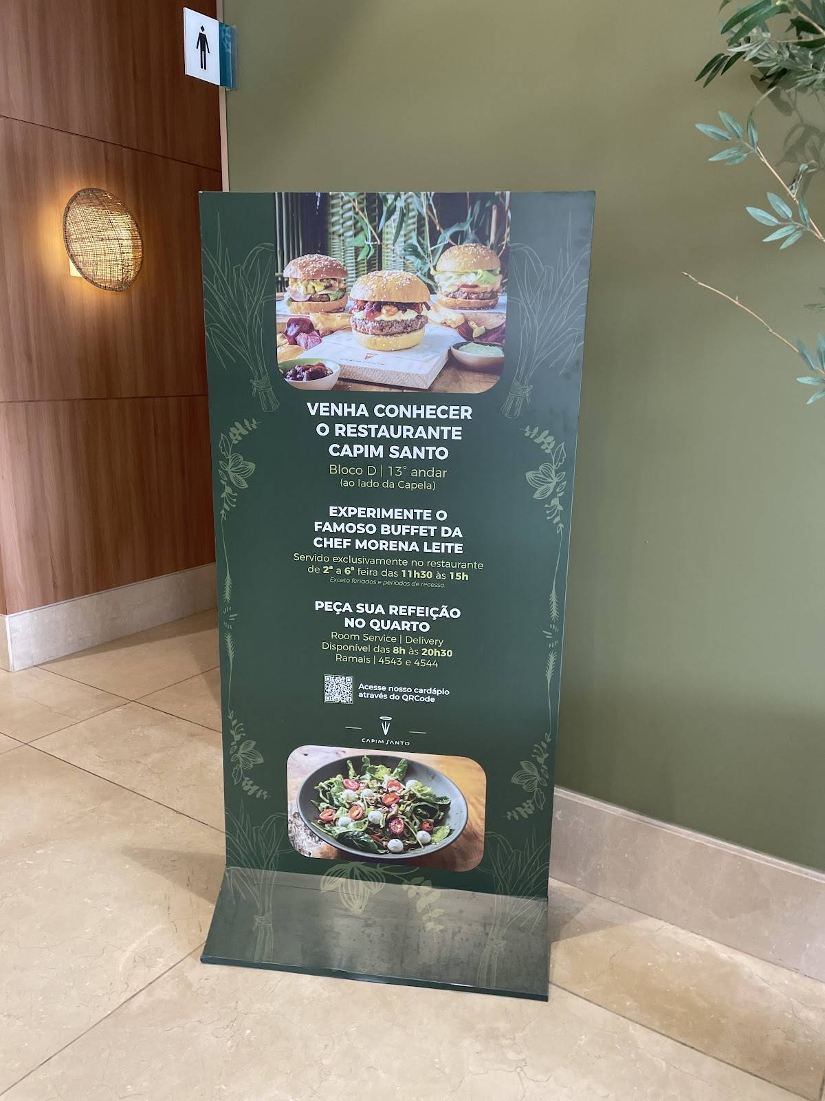 Restaurante Capim Santo Hospital Sírio Libanês cardápio
