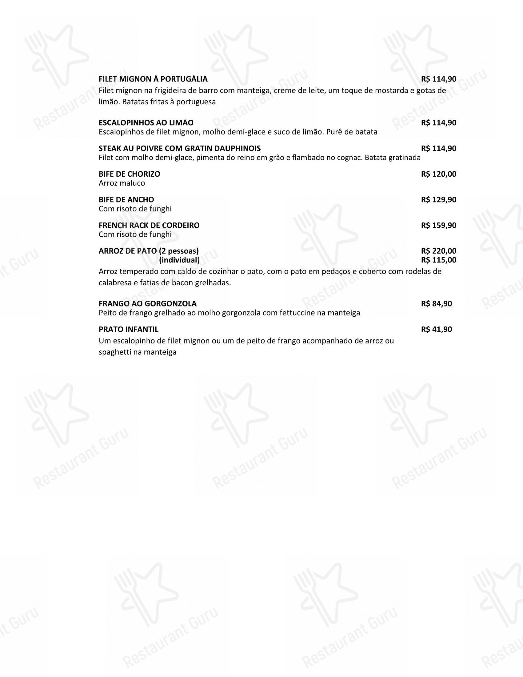 Cugine Restaurante em Rio de Janeiro - Menu