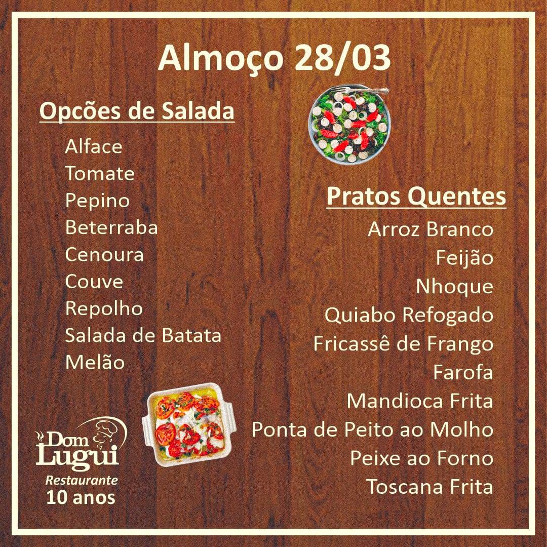 Restaurante Dom Lugui cardápio