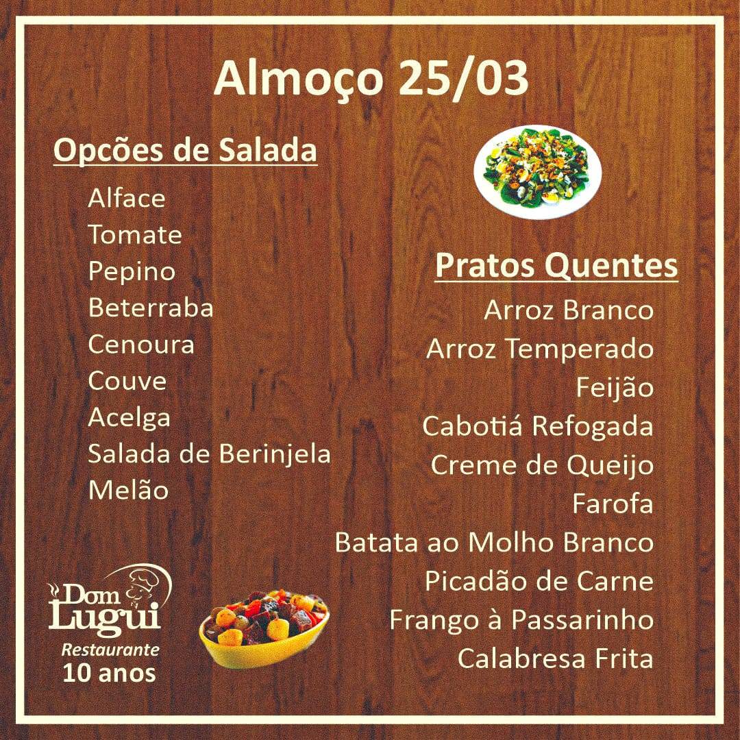 Restaurante Dom Lugui cardápio
