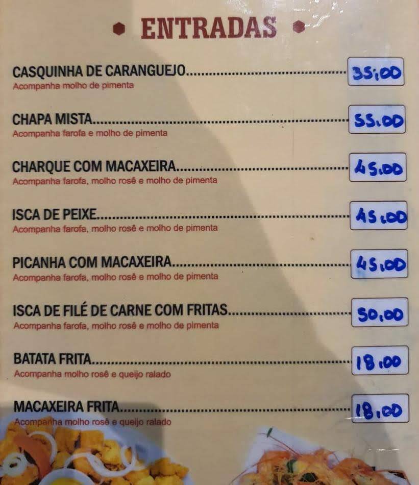 Restaurante João Do Camarão - Matriz cardápio