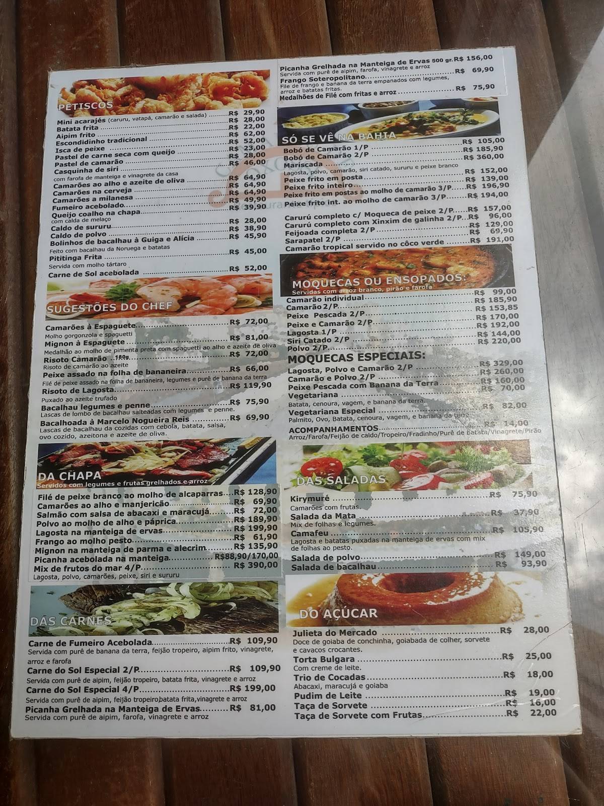 Maria de São Pedro cardápio