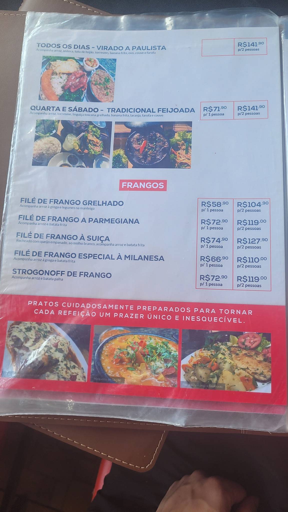 O Bandéco cardápio