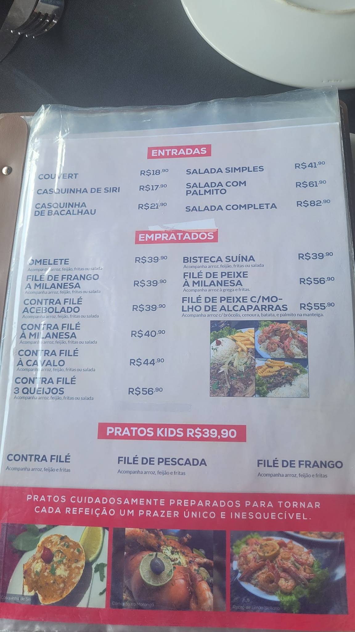 O Bandéco cardápio