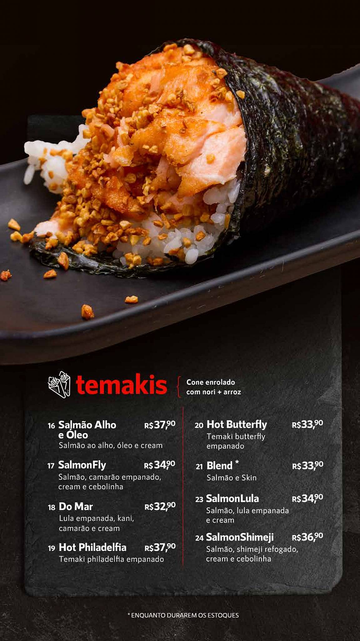 Restaurante Sushi Ponta Negra - Distrito cardápio