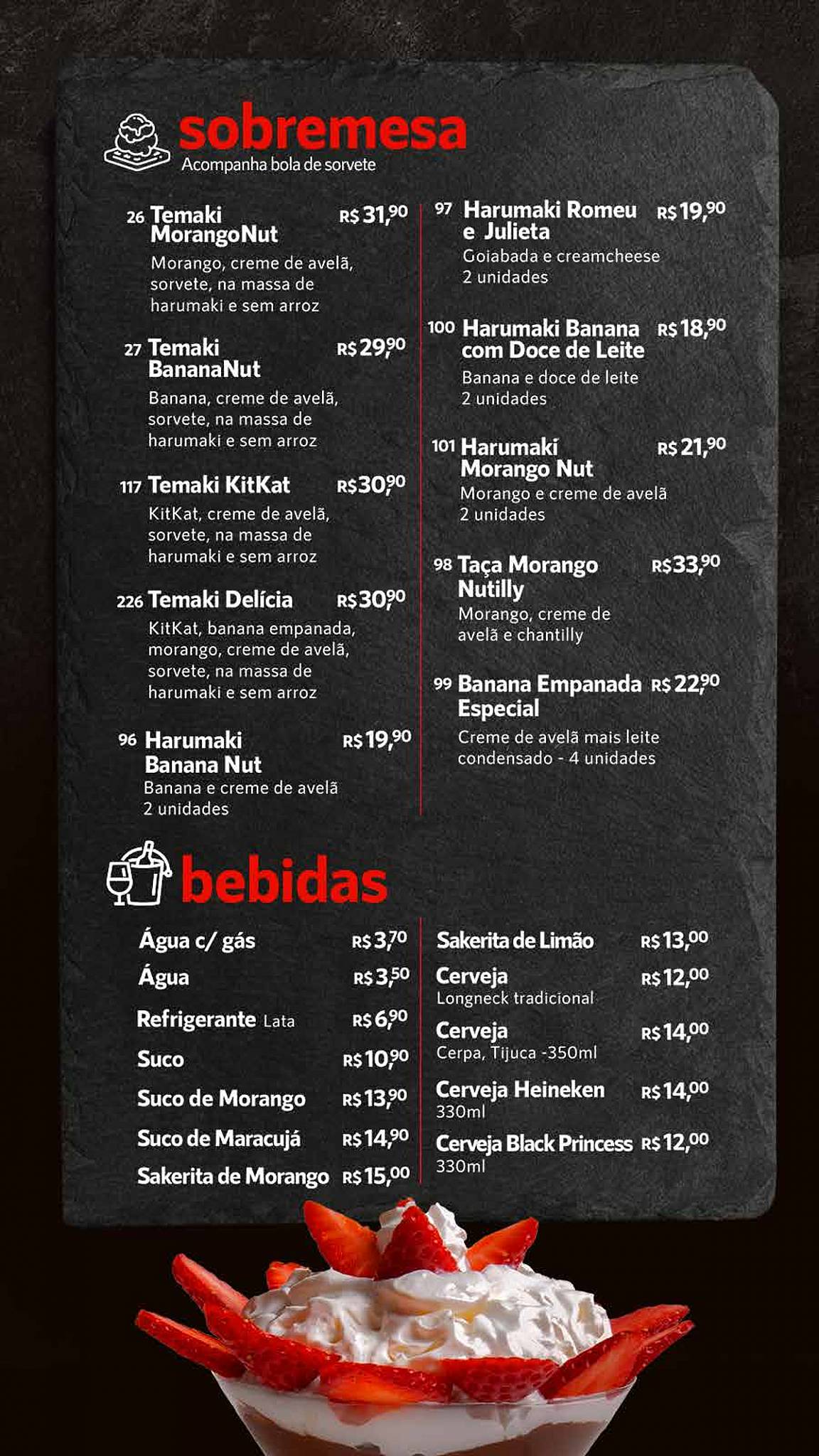 Restaurante Sushi Ponta Negra - Distrito cardápio