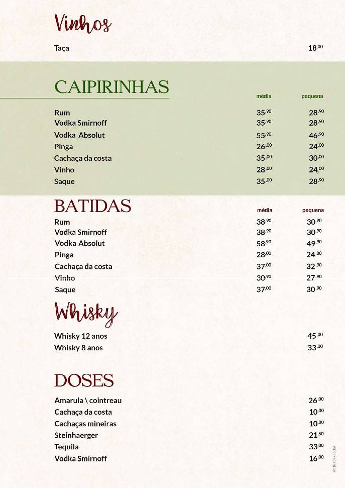 Restaurante Tia Lena cardápio
