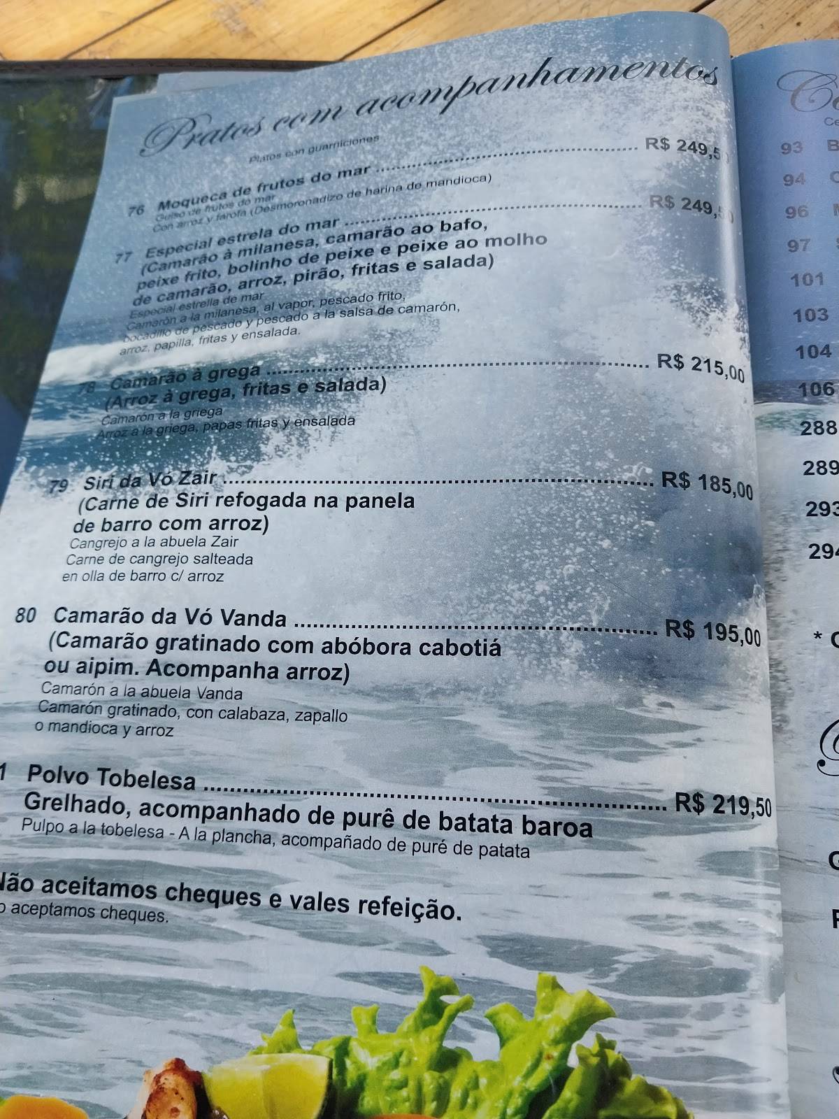 Zé do Cacupé cardápio
