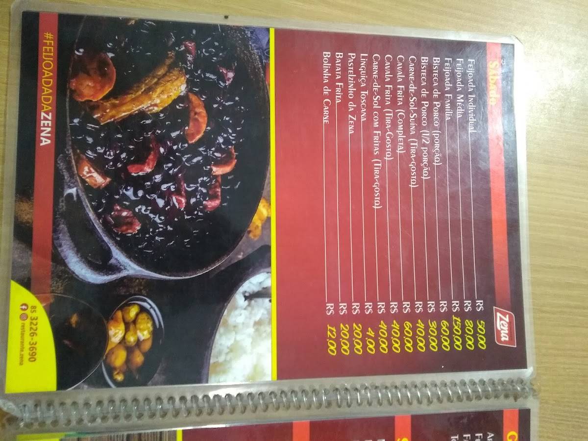 Restaurante da Zena cardápio