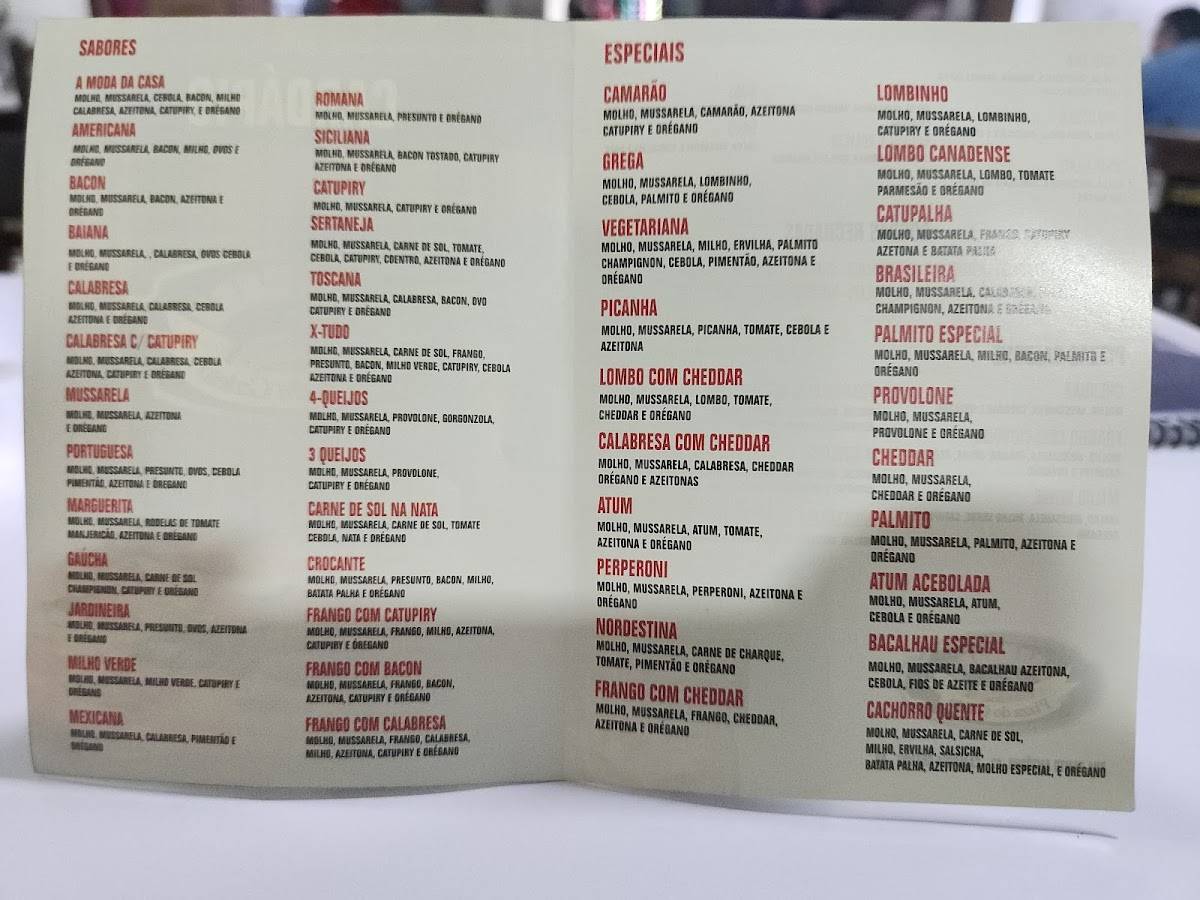 Restaurante e Pizzaria do Galeto cardápio