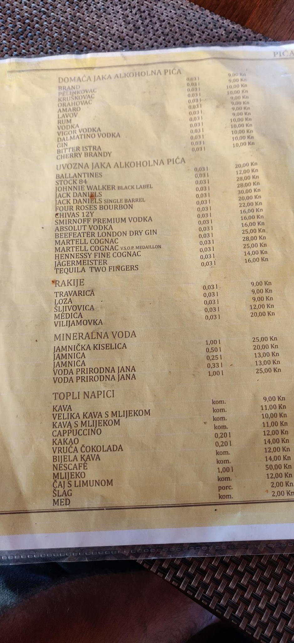 Menu di Restoran Pod Švarčom 