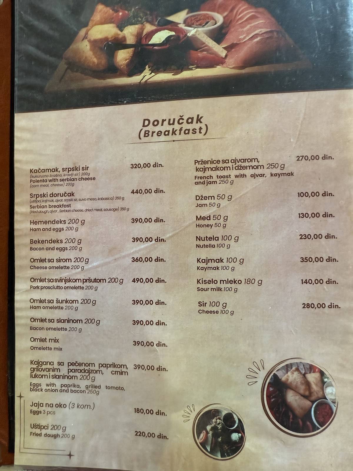 Menu de Restoran Vidik