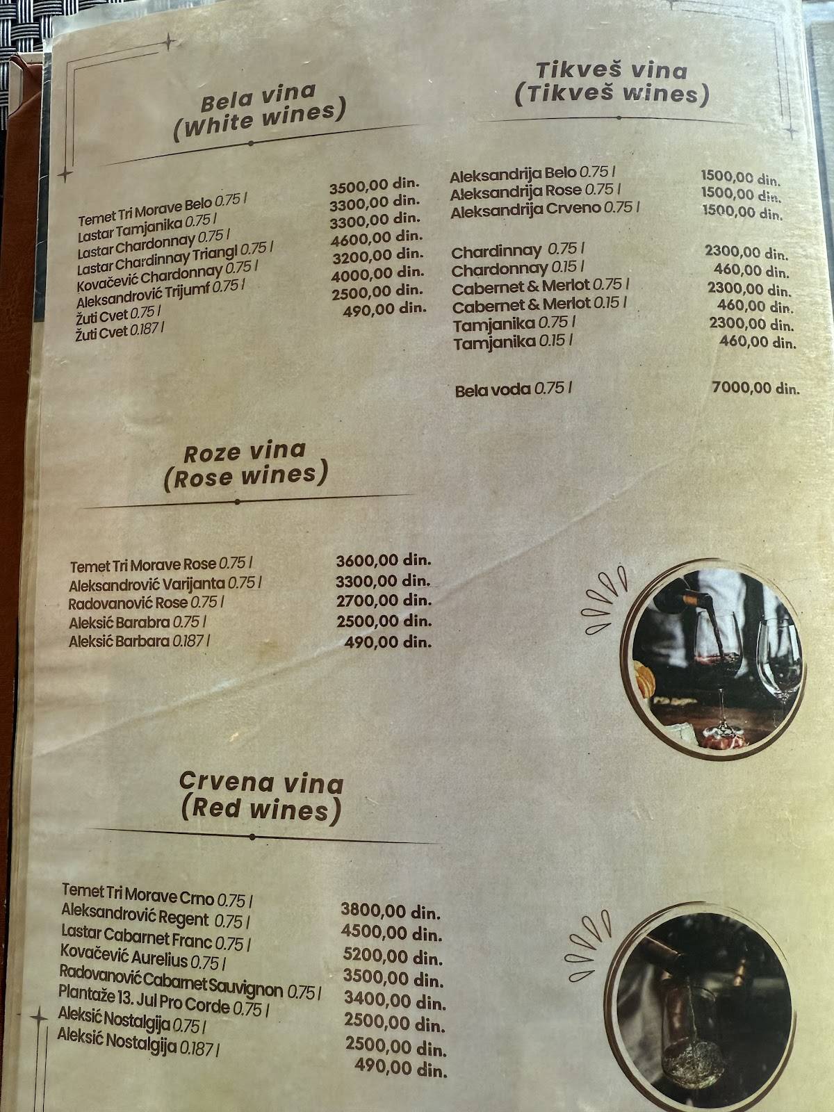Menu de Restoran Vidik