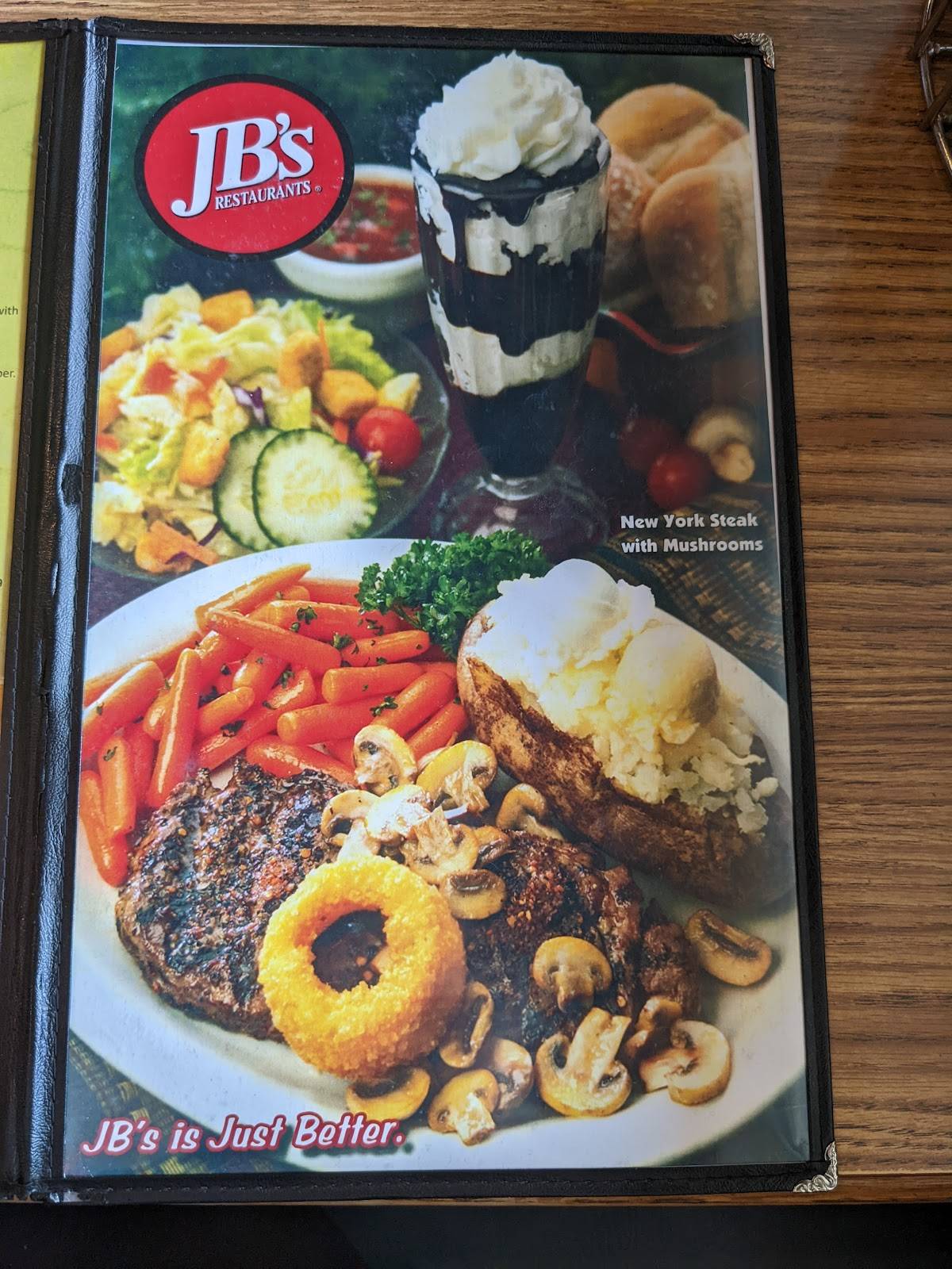 Menu at JB's restaurant, Rexburg