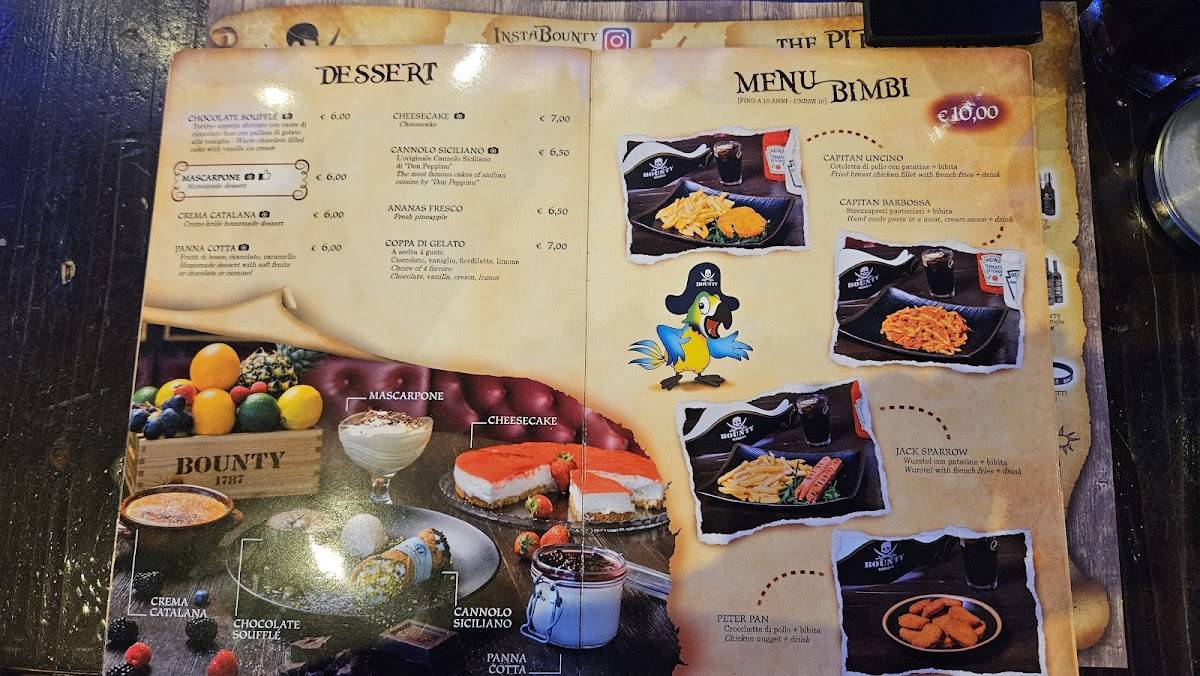 Menu di Bounty Rimini 