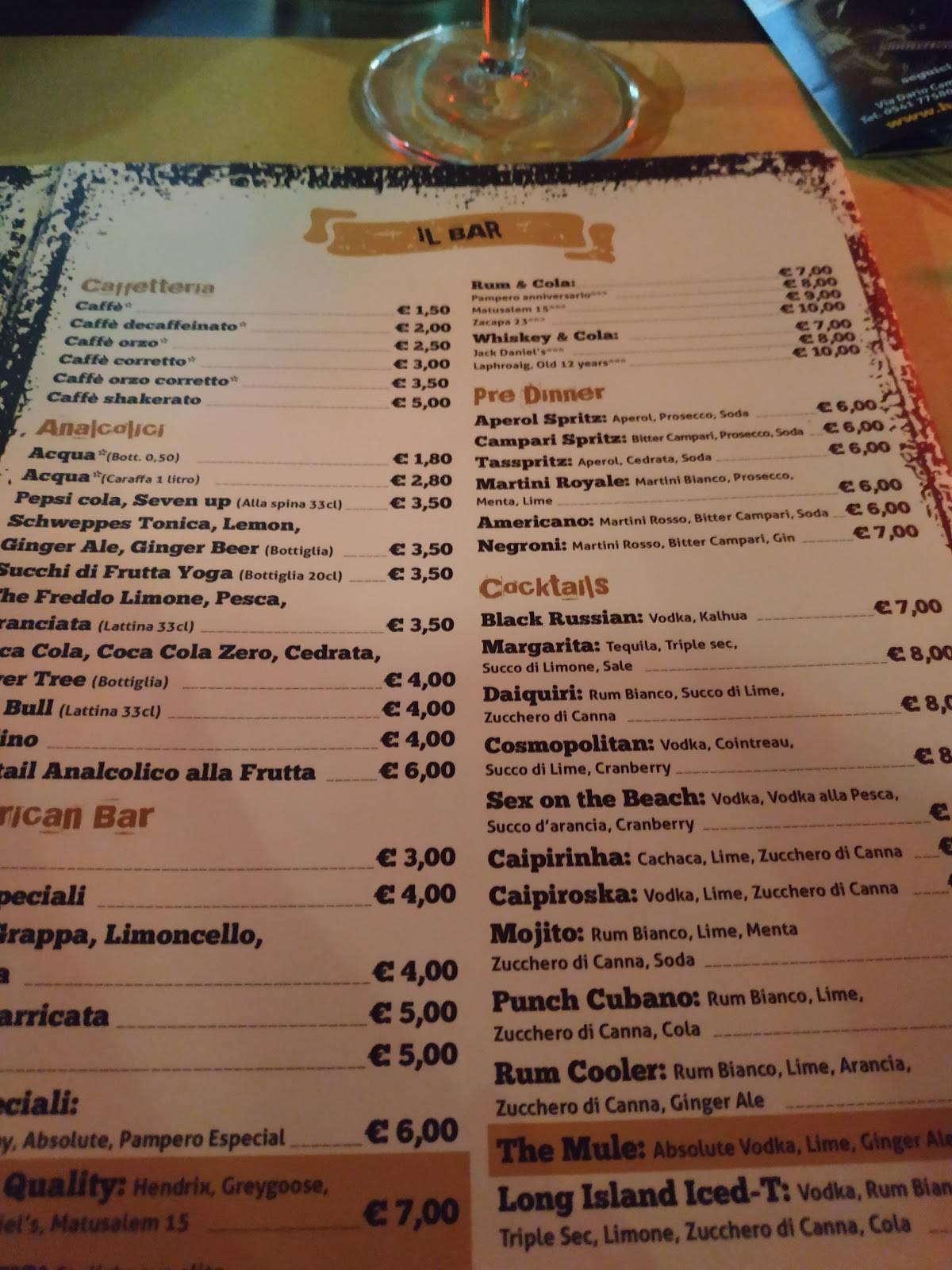 Menu di House of Rock 