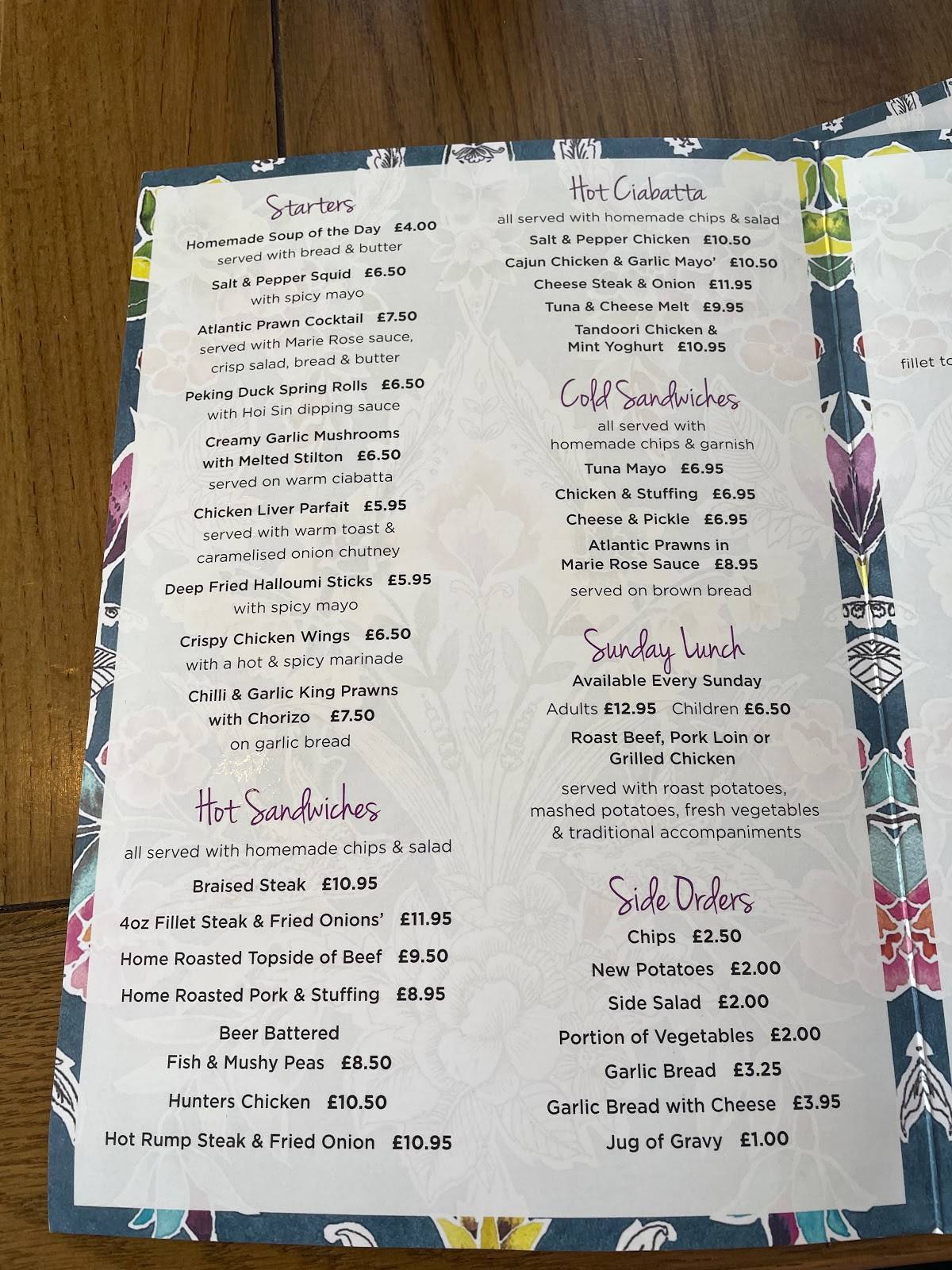 Menu at Rising Moon pub & bar, Hyde