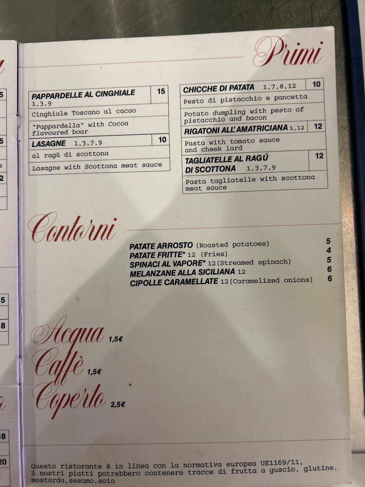 Menu di Antica Tradizione Norcineria 