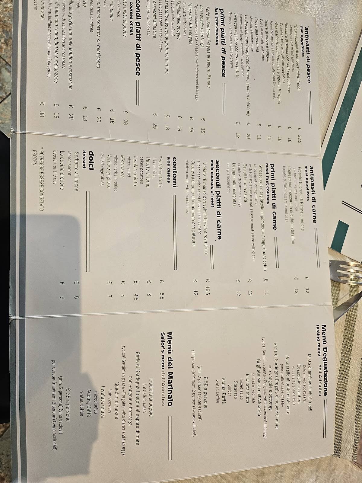 Menu di Ristorante Adriatico 2.0 