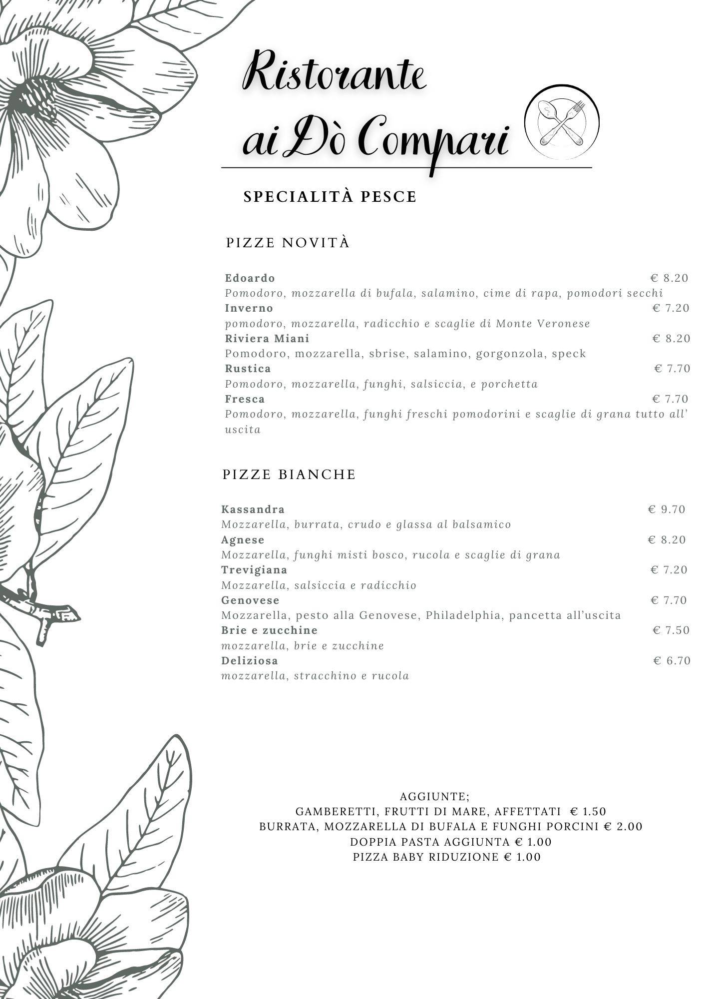 Menu di Ristorante Ai Dò Compari 