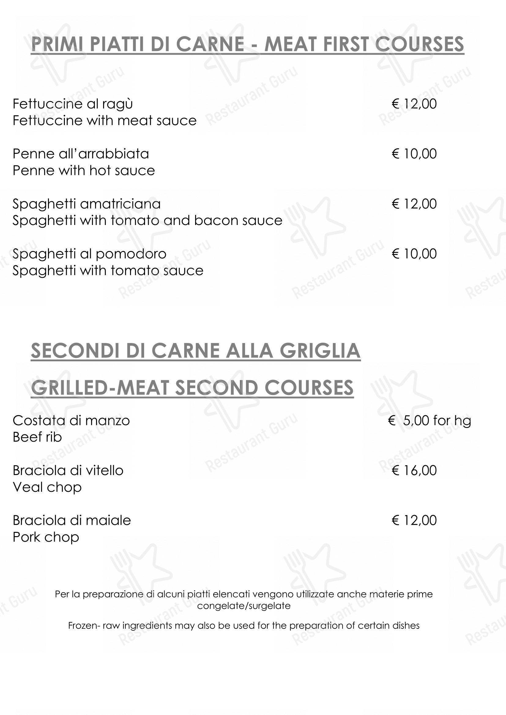 Menu bar per Ristorante “Al Monte” in Rosolina