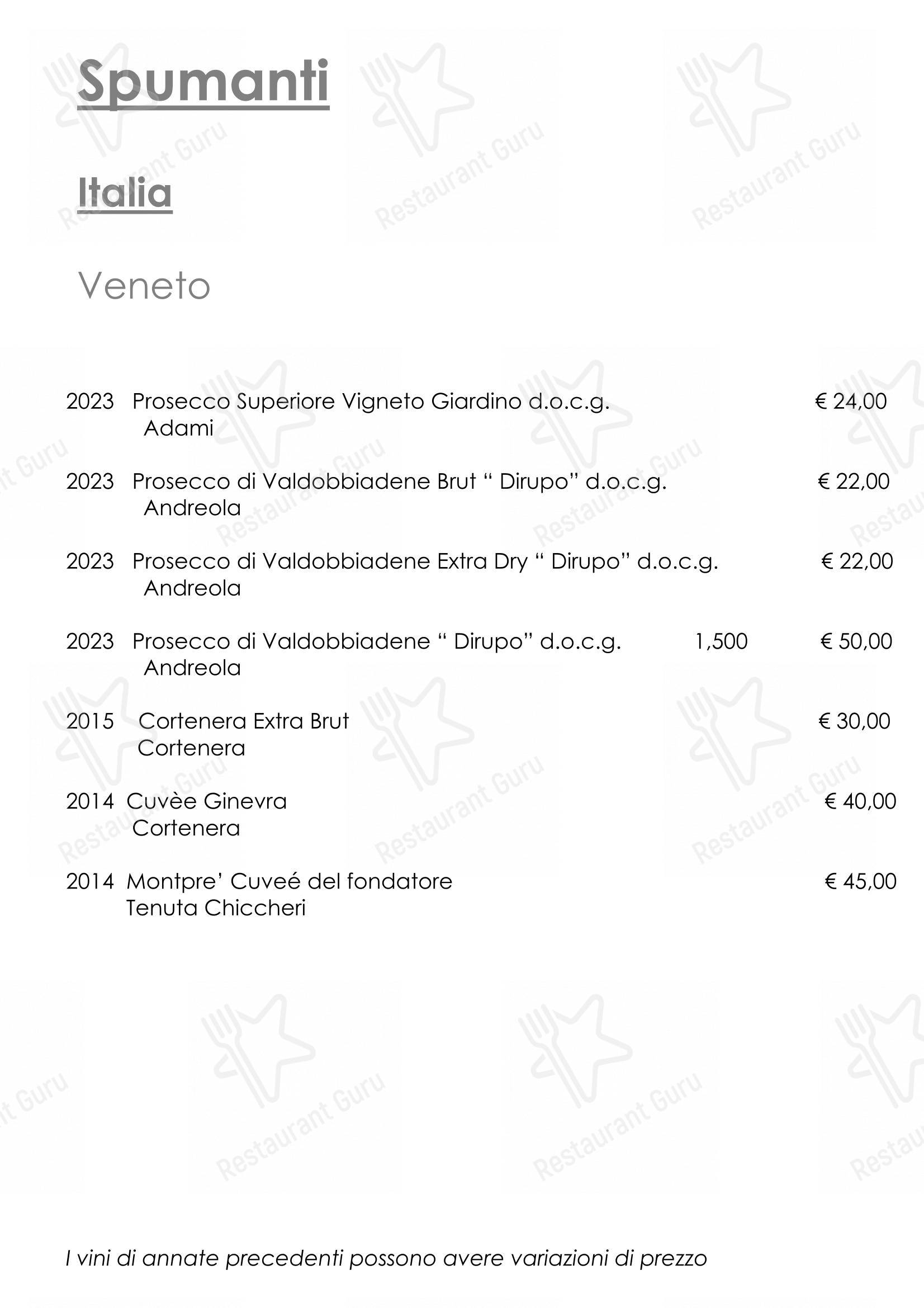 Ristorante “Al Monte” in Rosolina - Menu