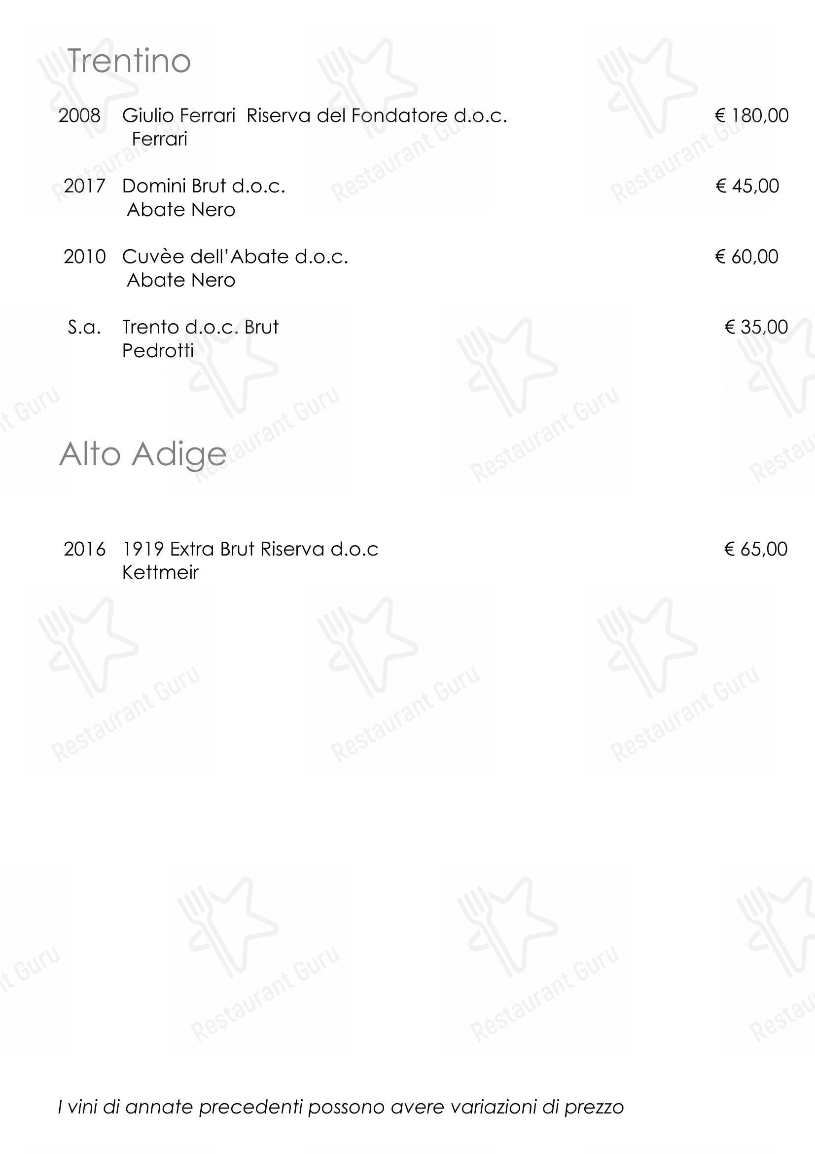 Menu per Ristorante “Al Monte” ristorante