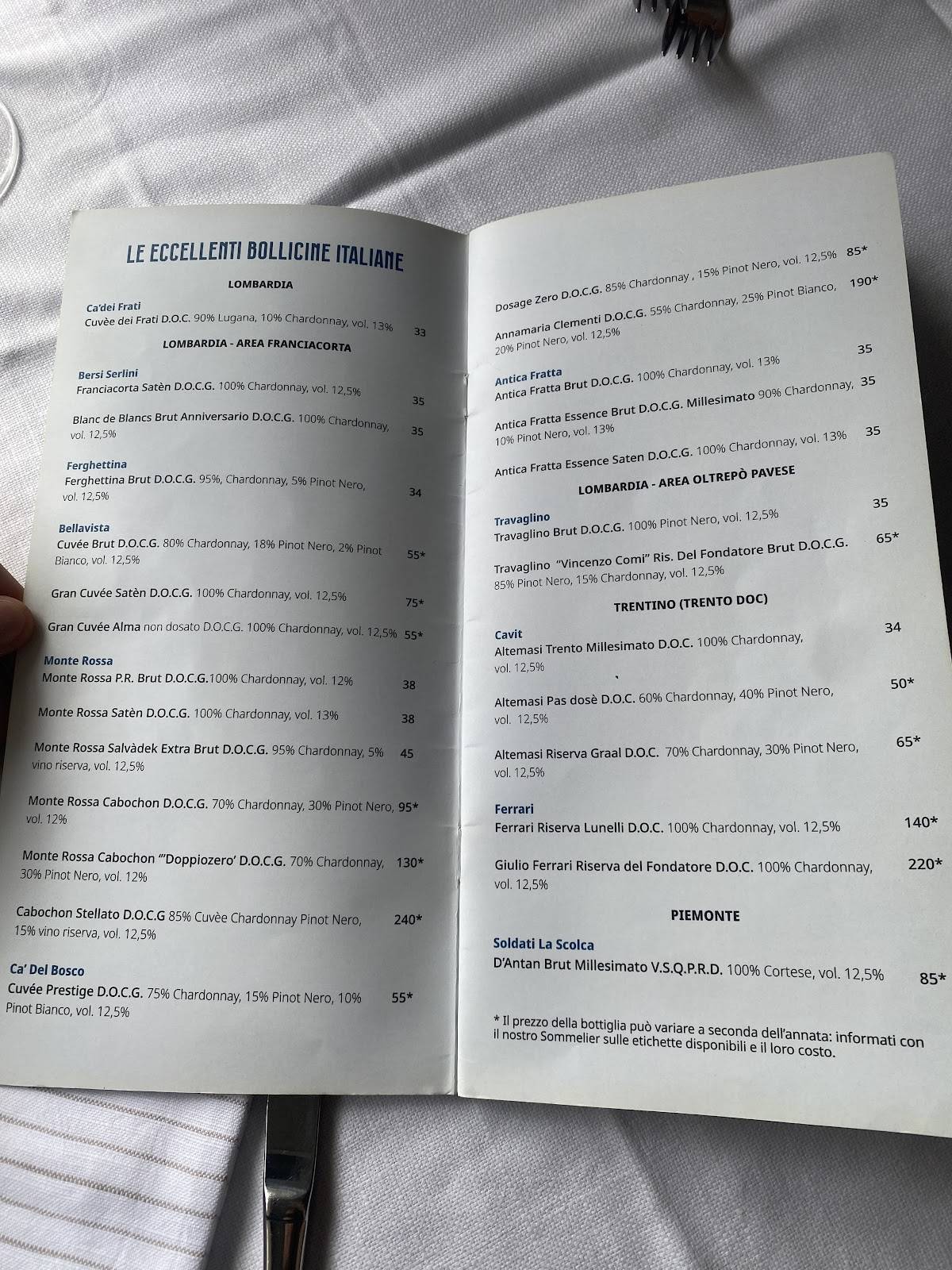 Menu di Al Pirata 