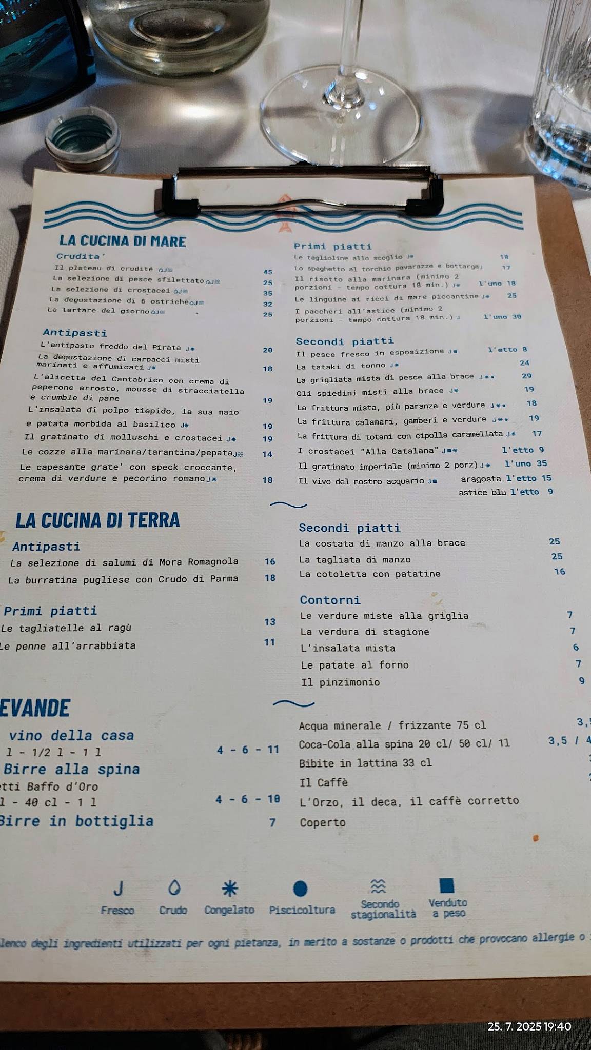 Menu di Al Pirata 
