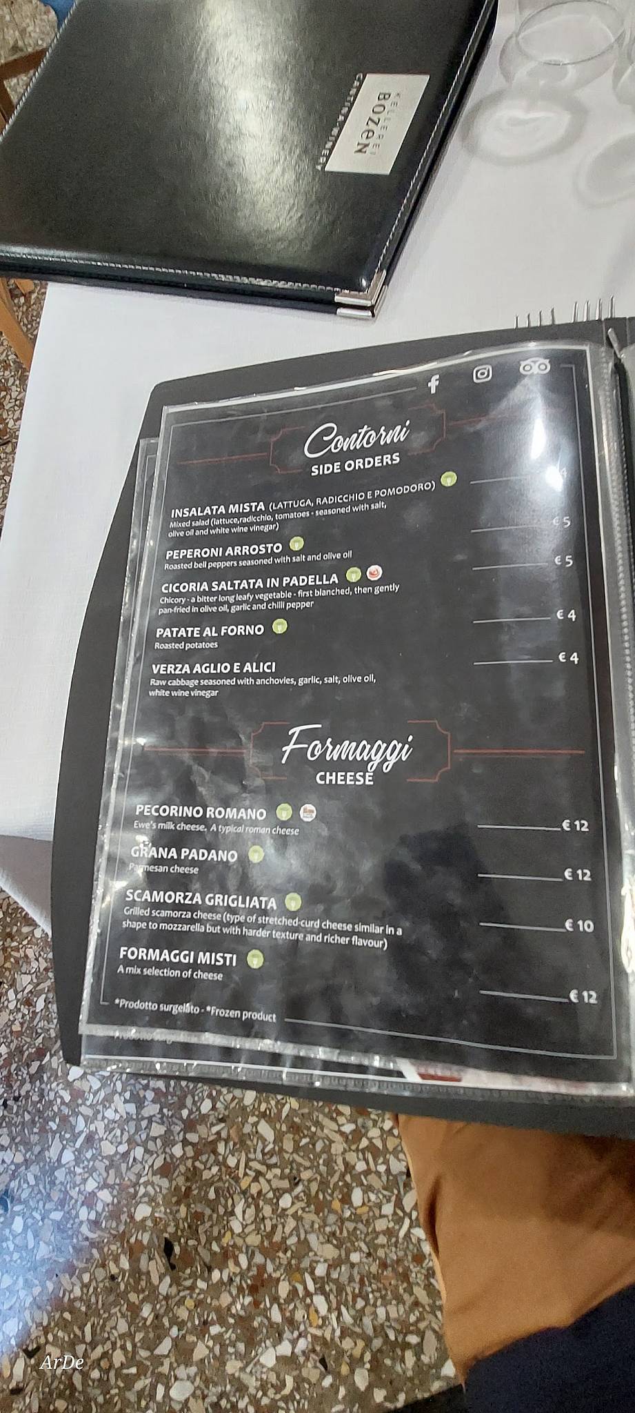 Menu di Ristorante Alfredo alla scaletta 