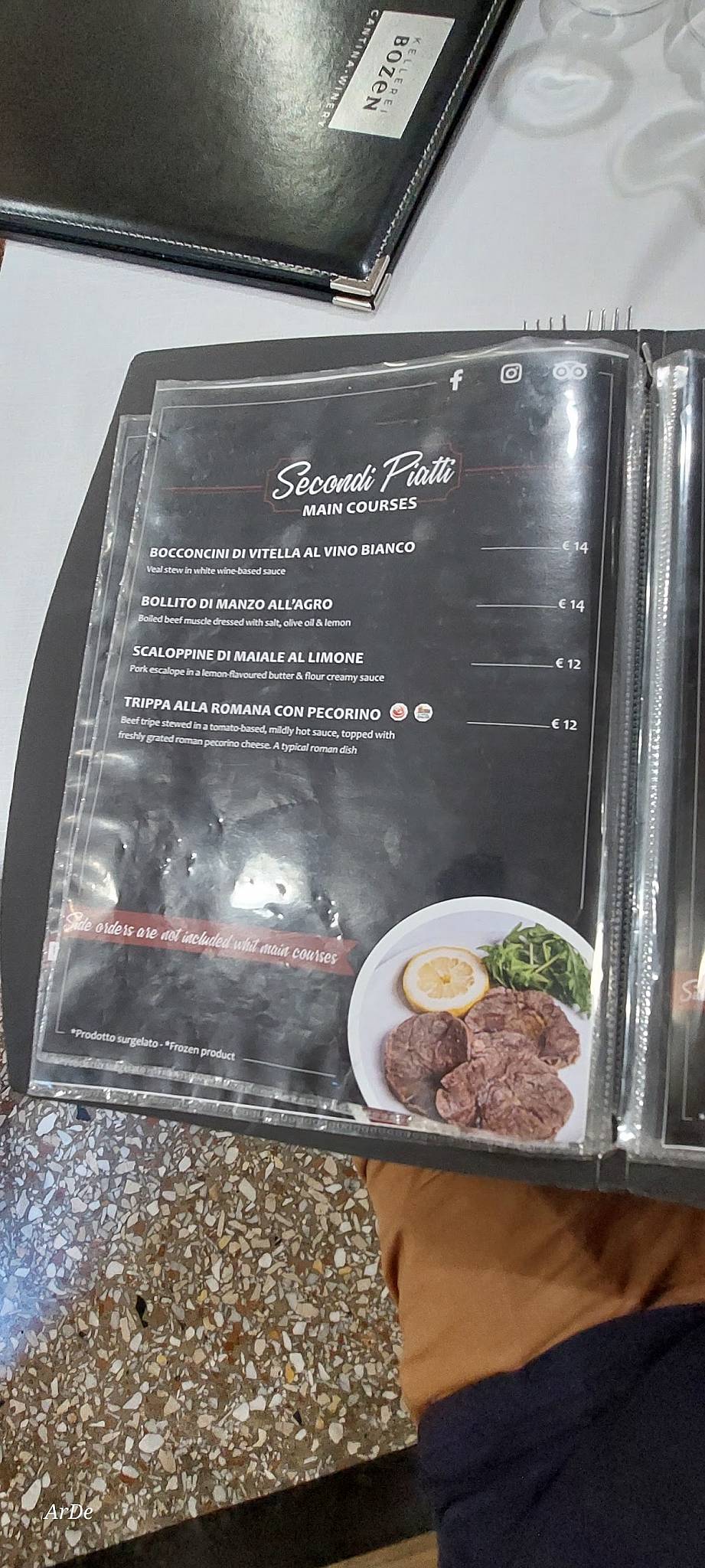 Menu di Ristorante Alfredo alla scaletta 
