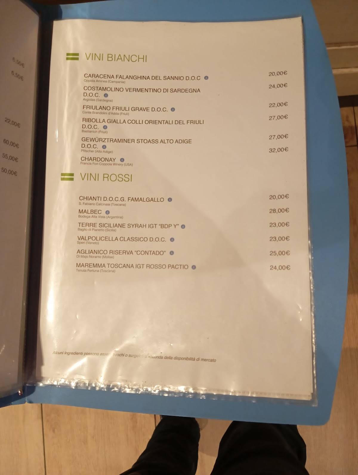 Menu di Anima 
