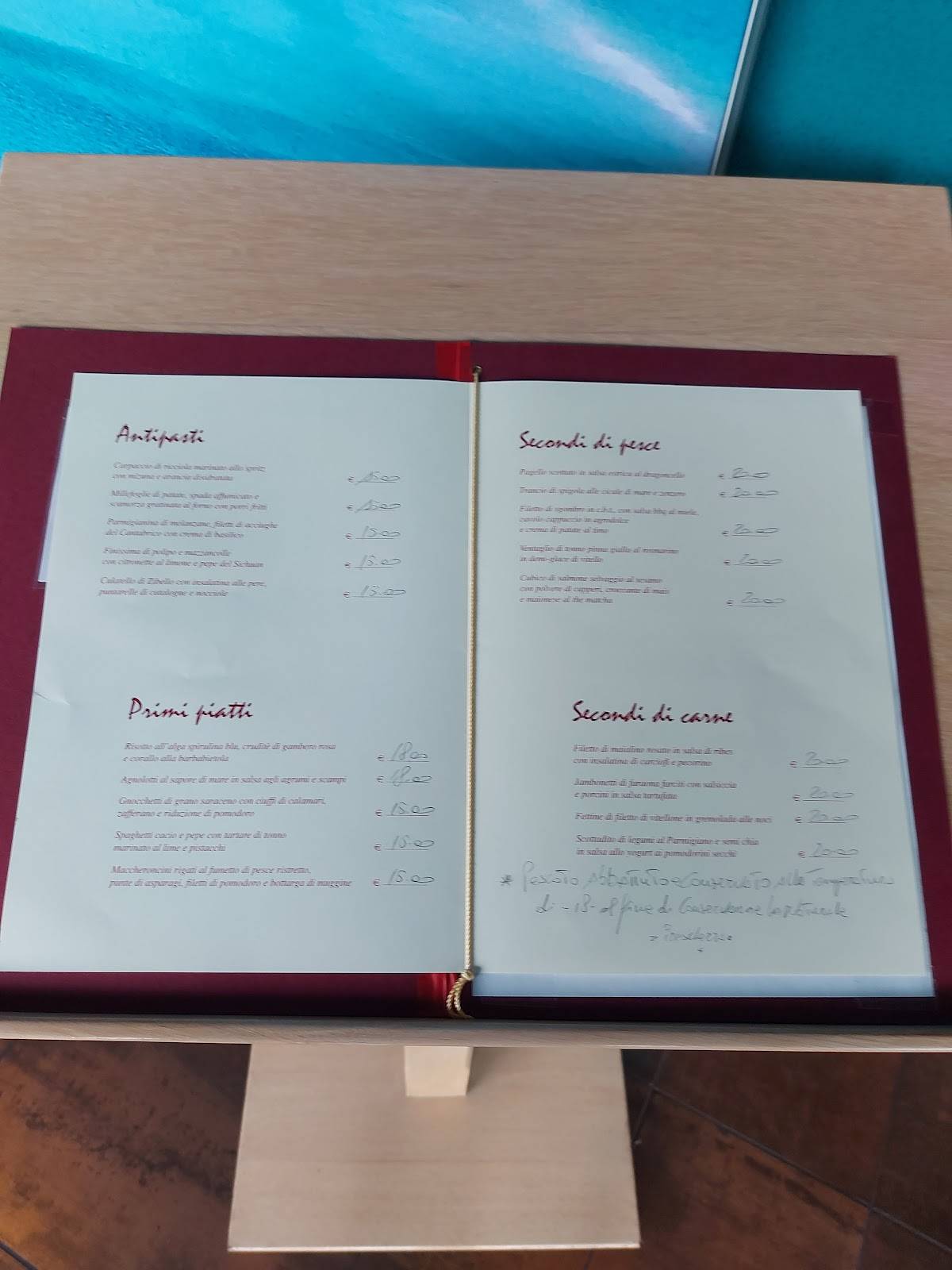 Menu di Ristorante Atelier di Manrico 