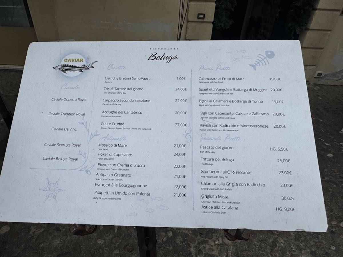 Menu di Ristorante Beluga