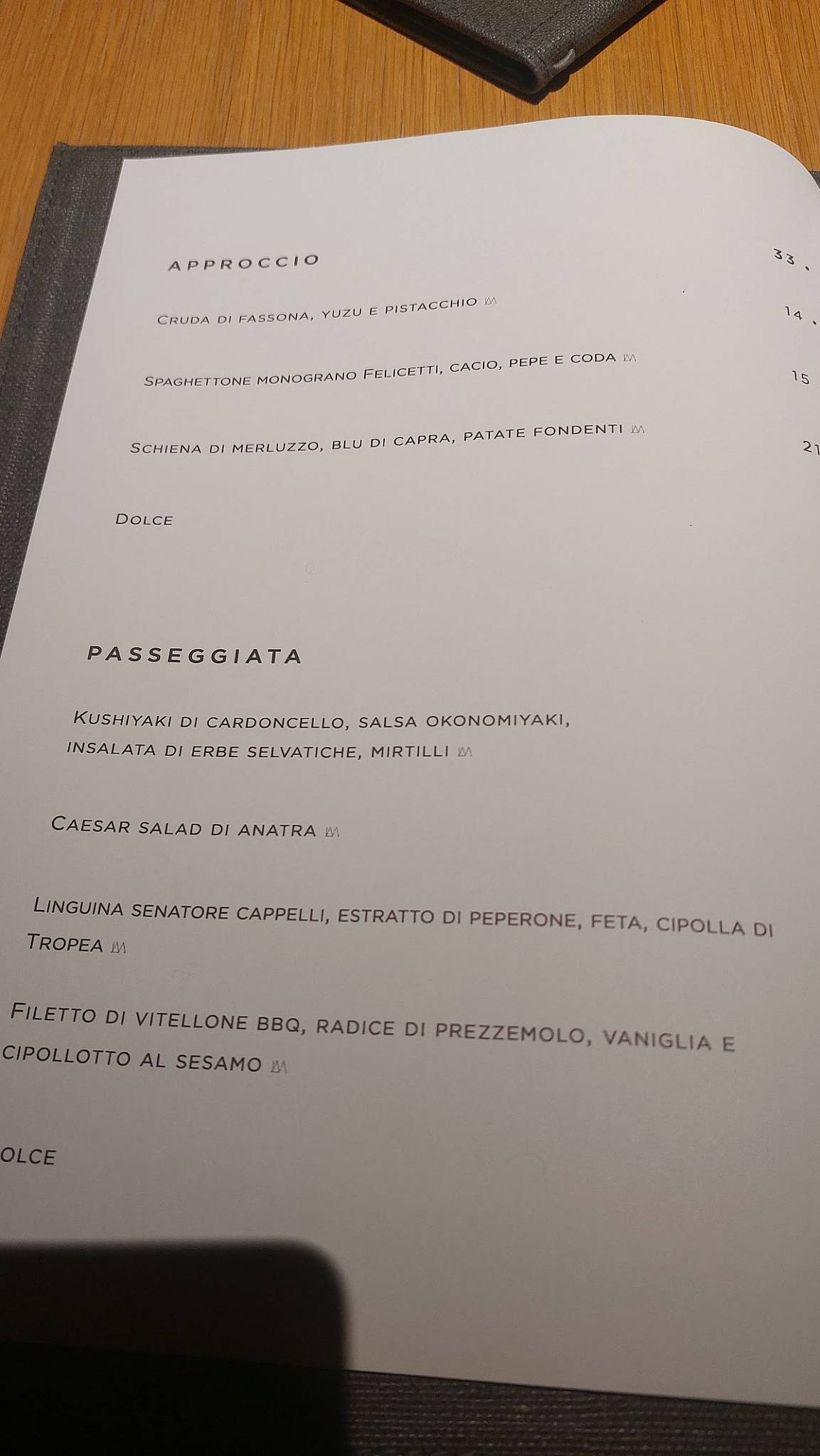 Menu di Ristorante Between 