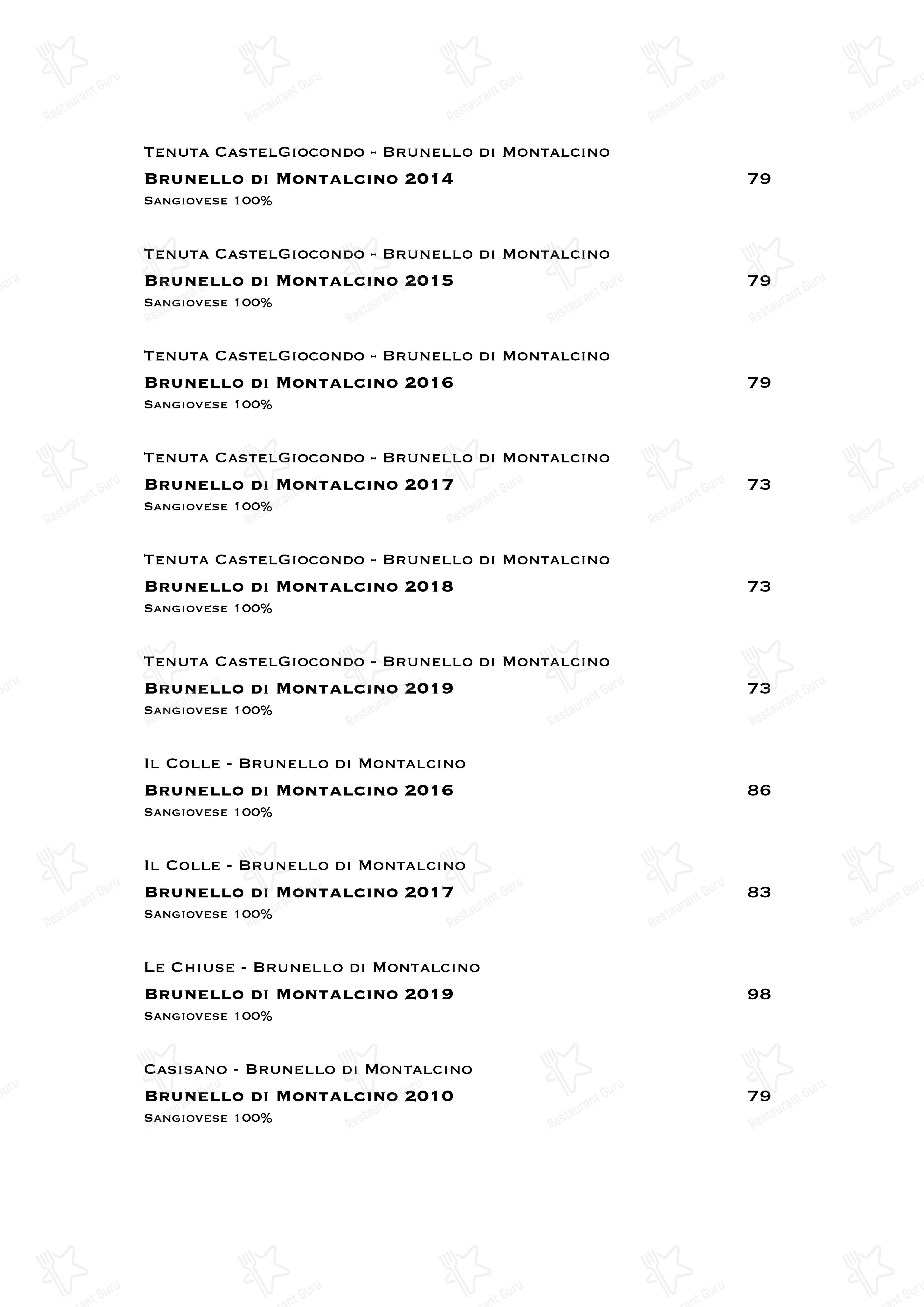 Menu di Ristorante Boccon DiVino - Dinner Menu