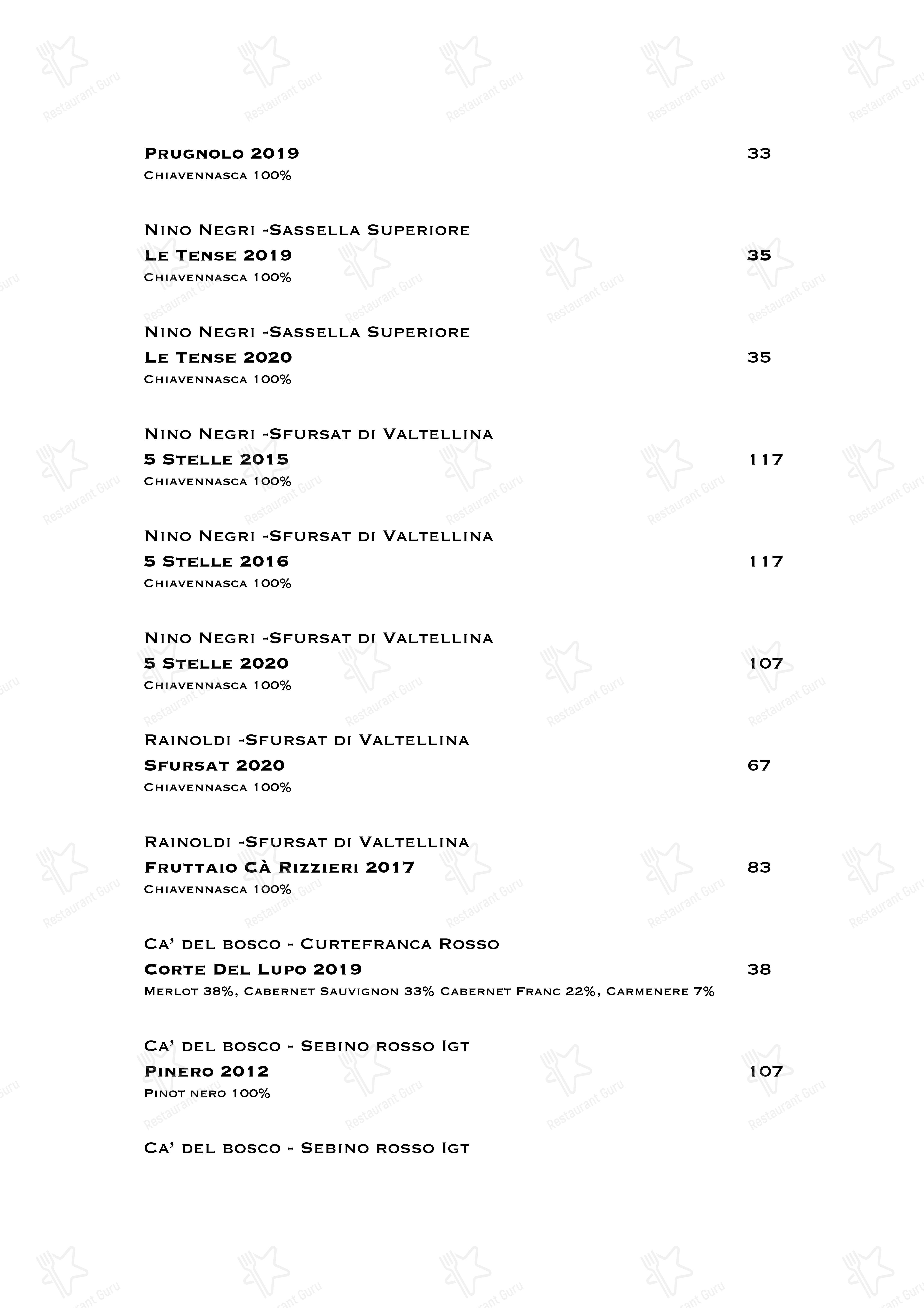 Takeaway Menu per Ristorante Boccon DiVino in Gallarate