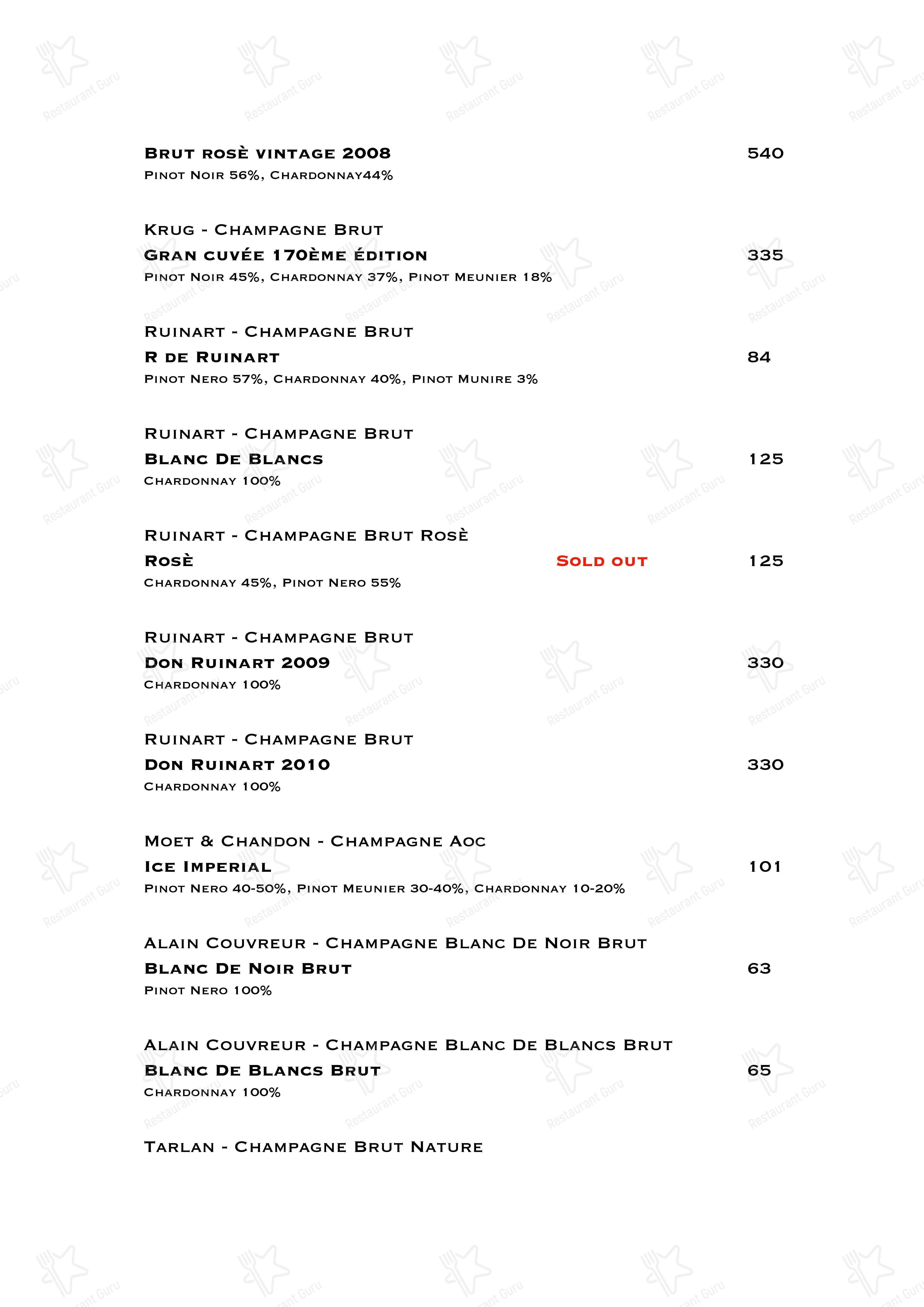 Menu bar per Ristorante Boccon DiVino ristorante