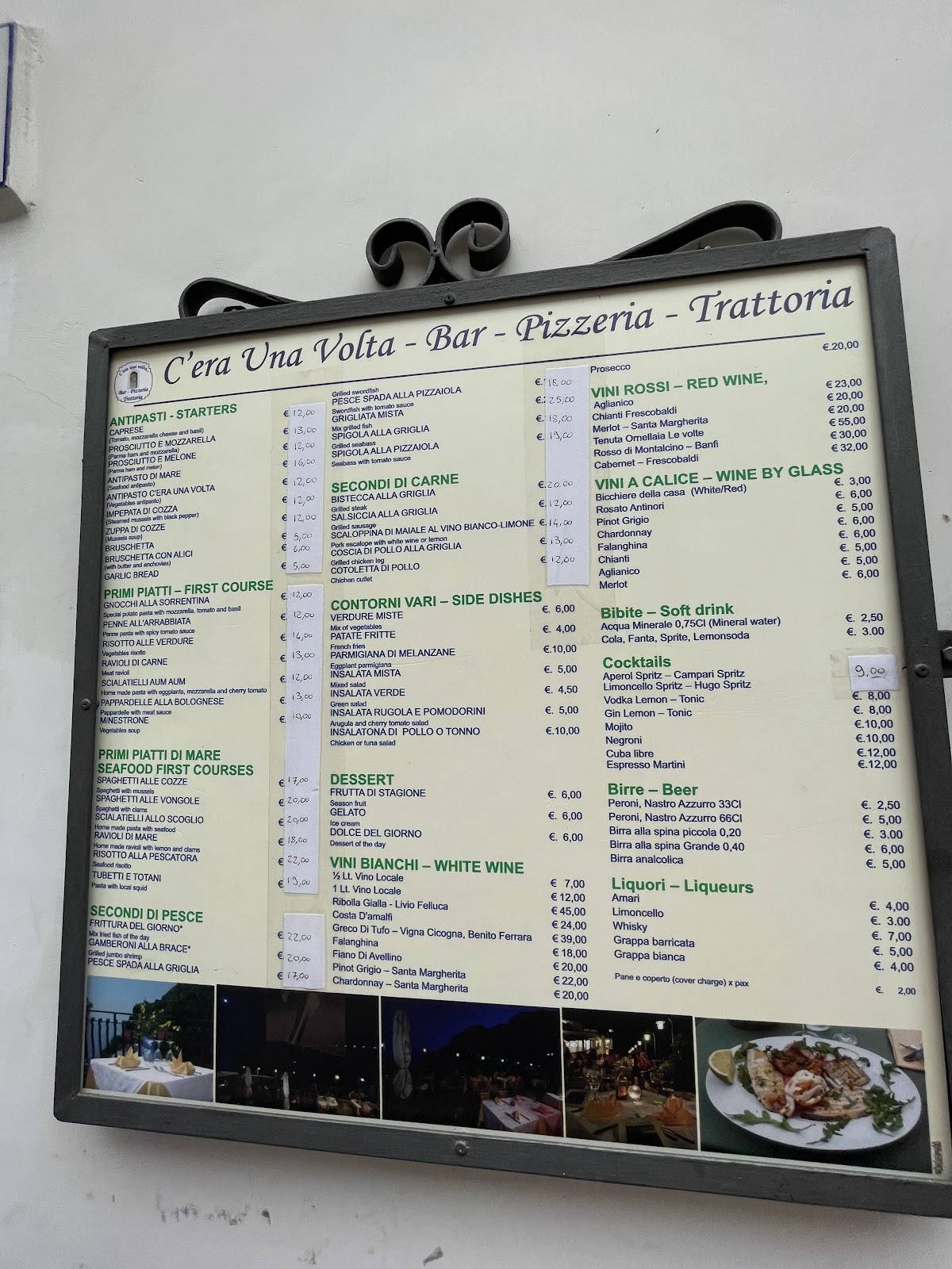 Menu di Ristorante Pizzeria C'Era Una Volta... 