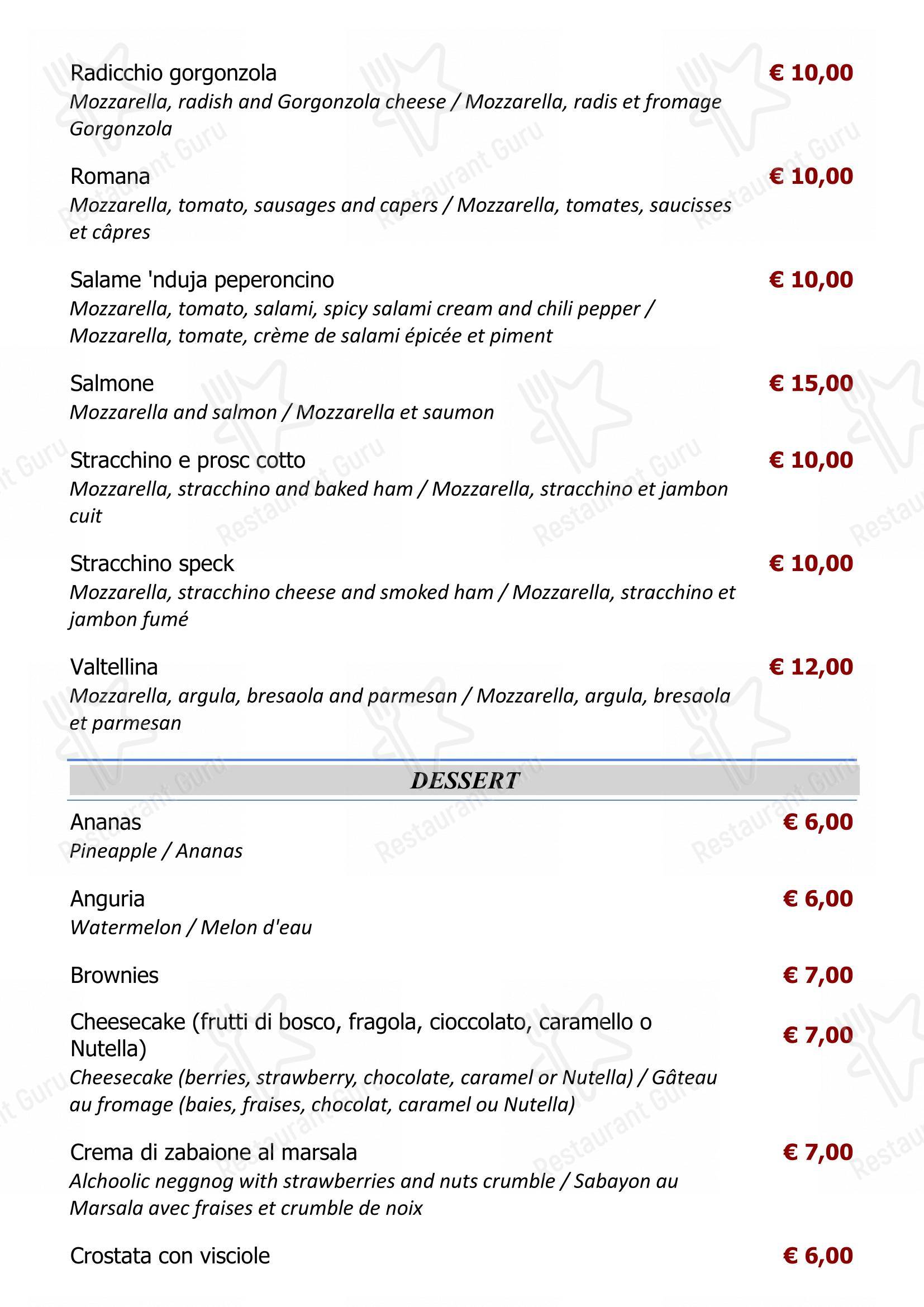 Menu per Ristorante Capperi! in Roma