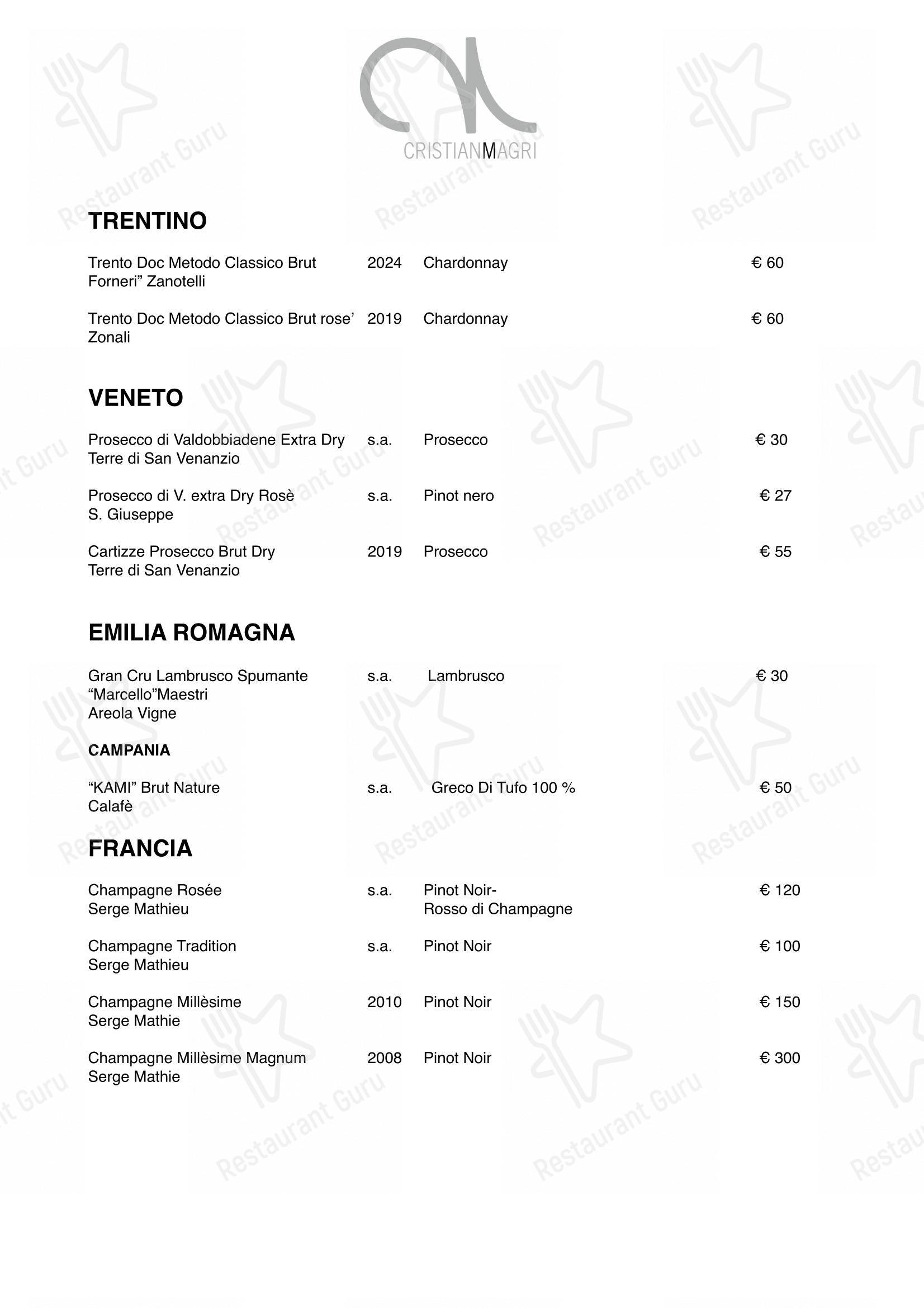 菜单 per Ristorante Cristian Magri ristorante