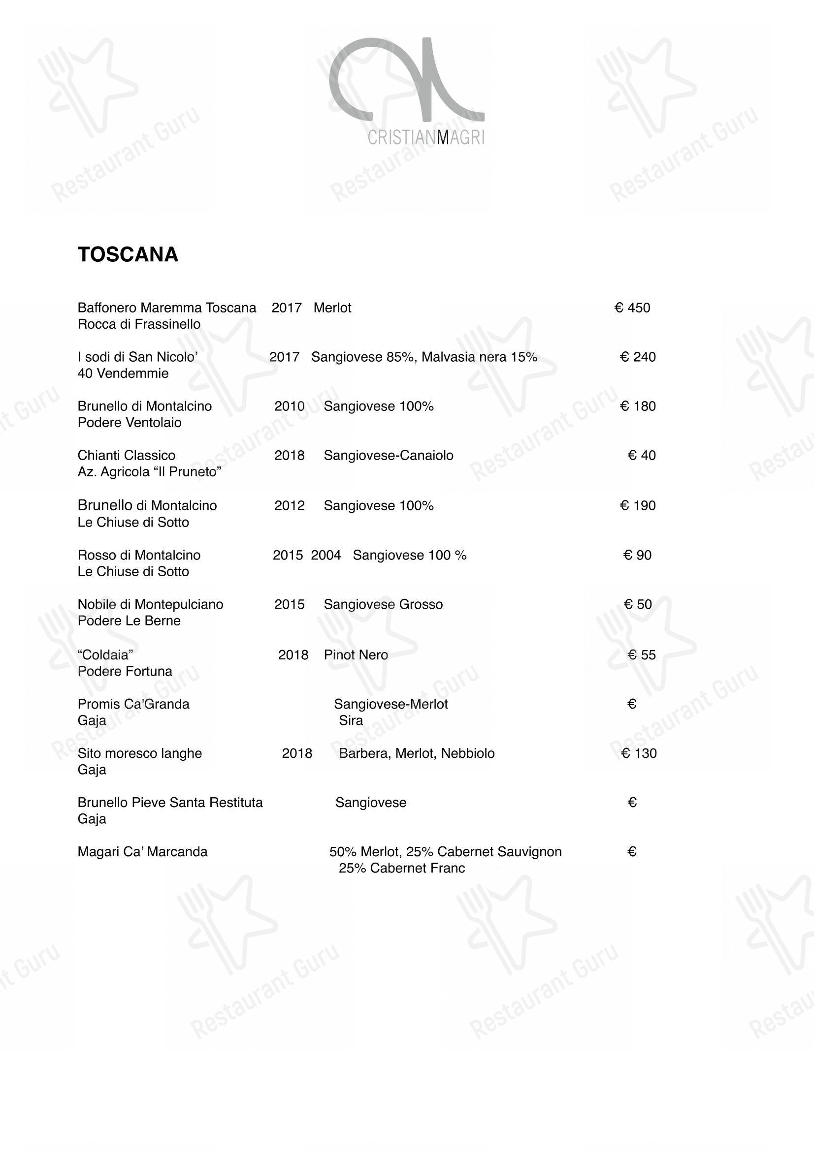 菜单 per Ristorante Cristian Magri ristorante