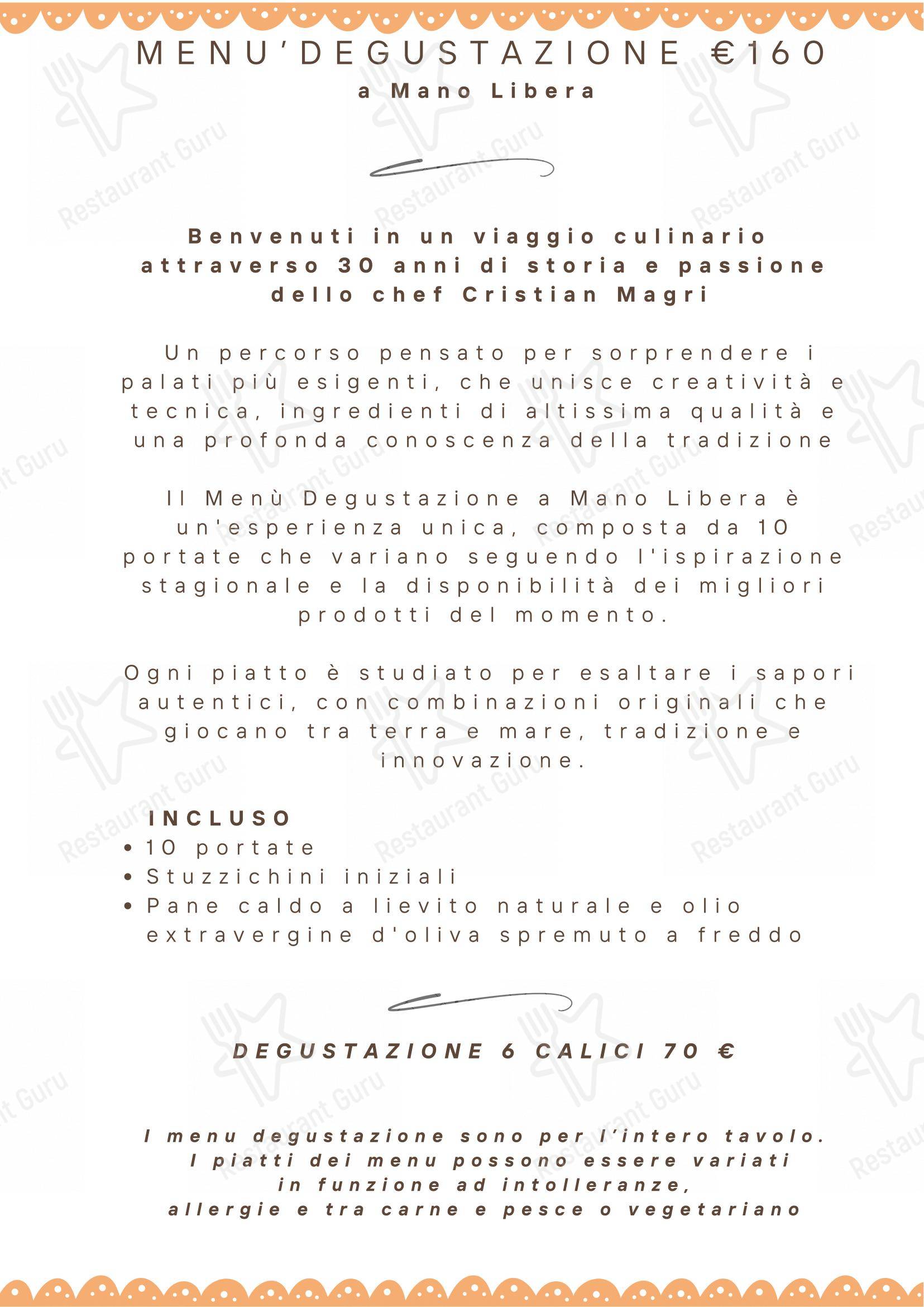 Menu bar per Ristorante Cristian Magri ristorante