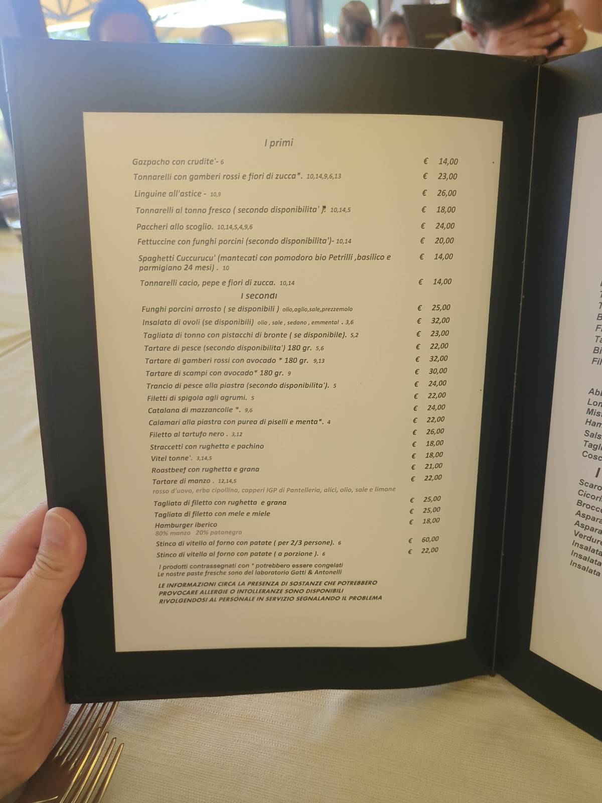 Menu de Ristorante Cuccurucu'