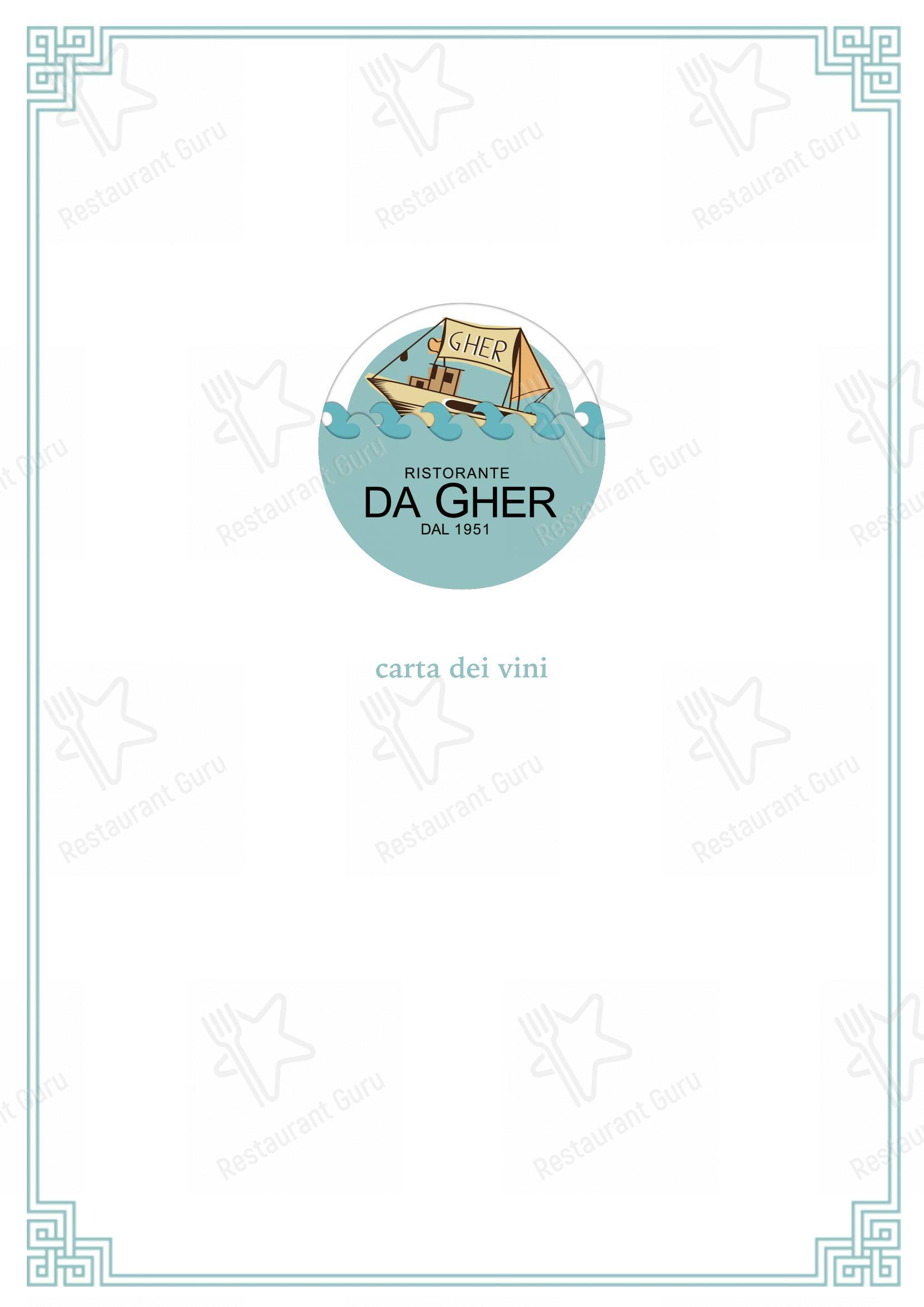 Ristorante Da Gher Riccione in Riccione - Menu bar