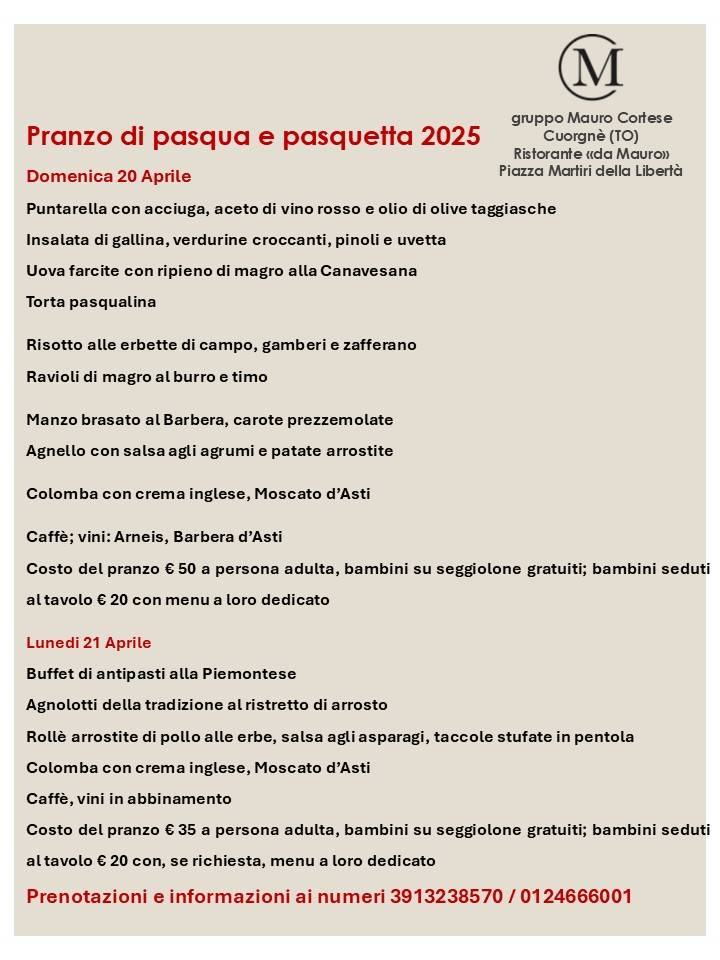 Menu di Ristorante Da Mauro 