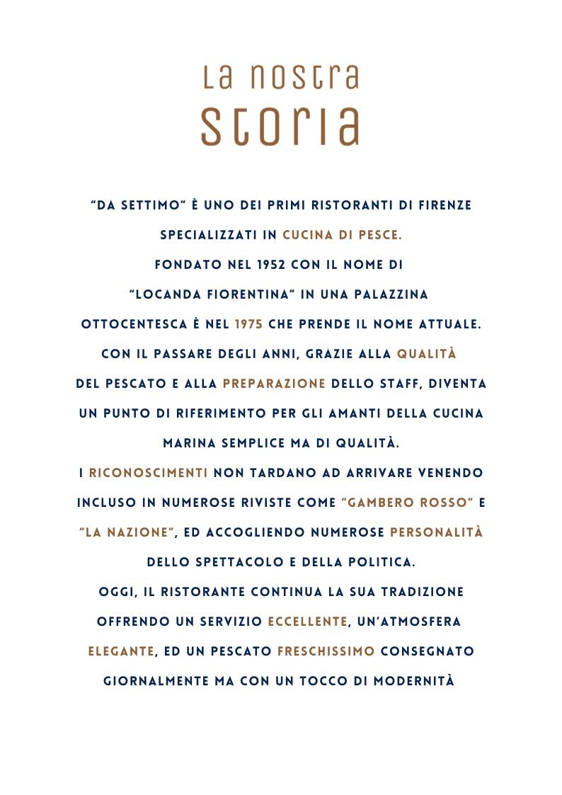 Menu di Ristorante Da Settimo 